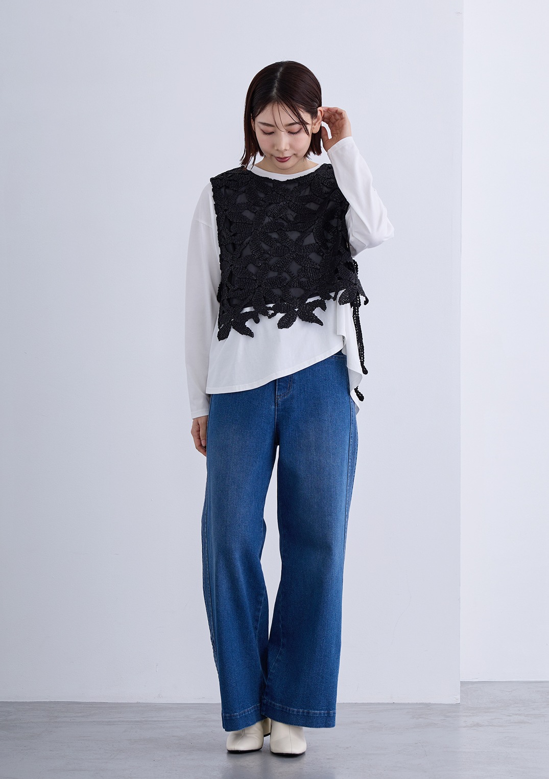 【KOOS】ボタニカル レース ビスチェ