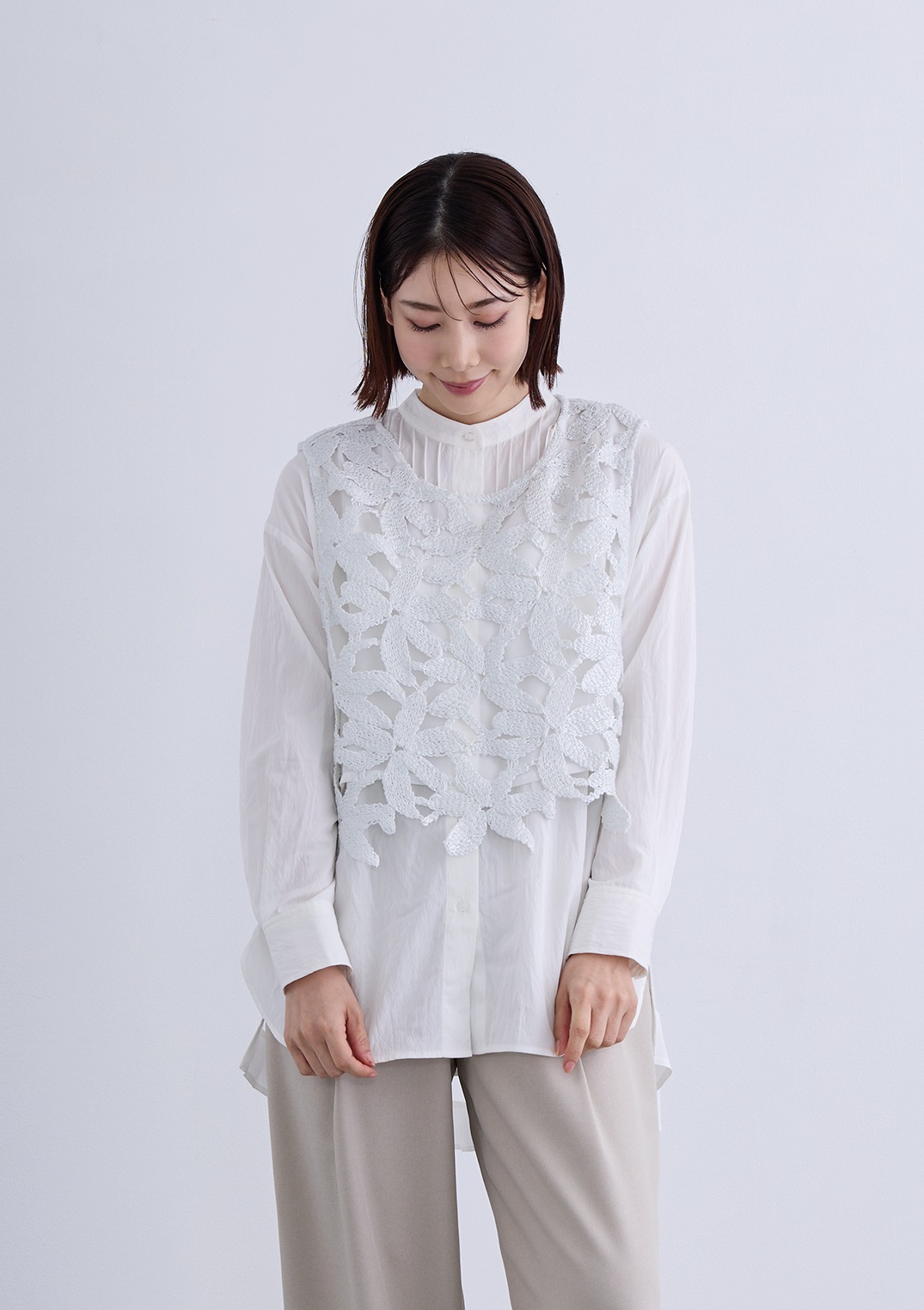 【KOOS】ボタニカル レース ビスチェ