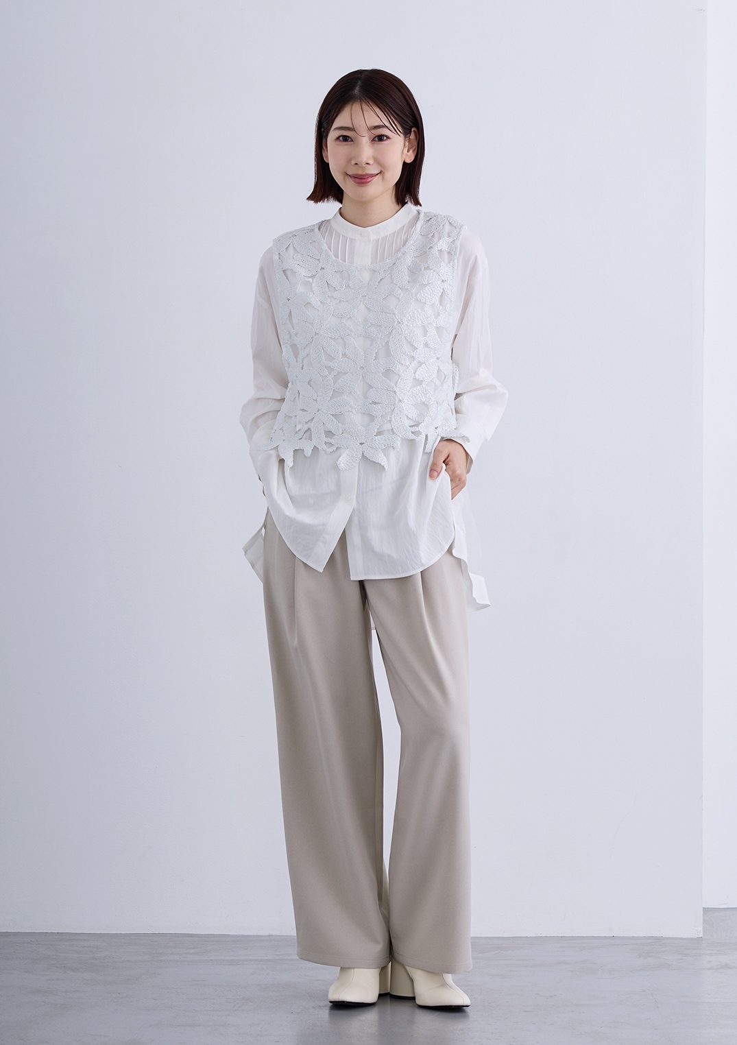 【KOOS】ボタニカル レース ビスチェ