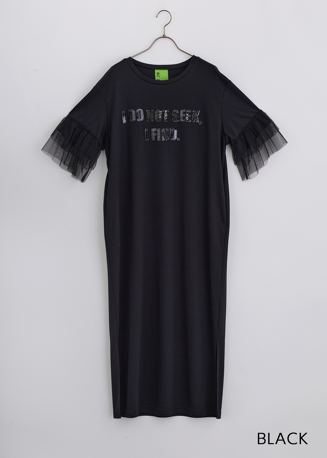 チュールフリルスリーブワンピース