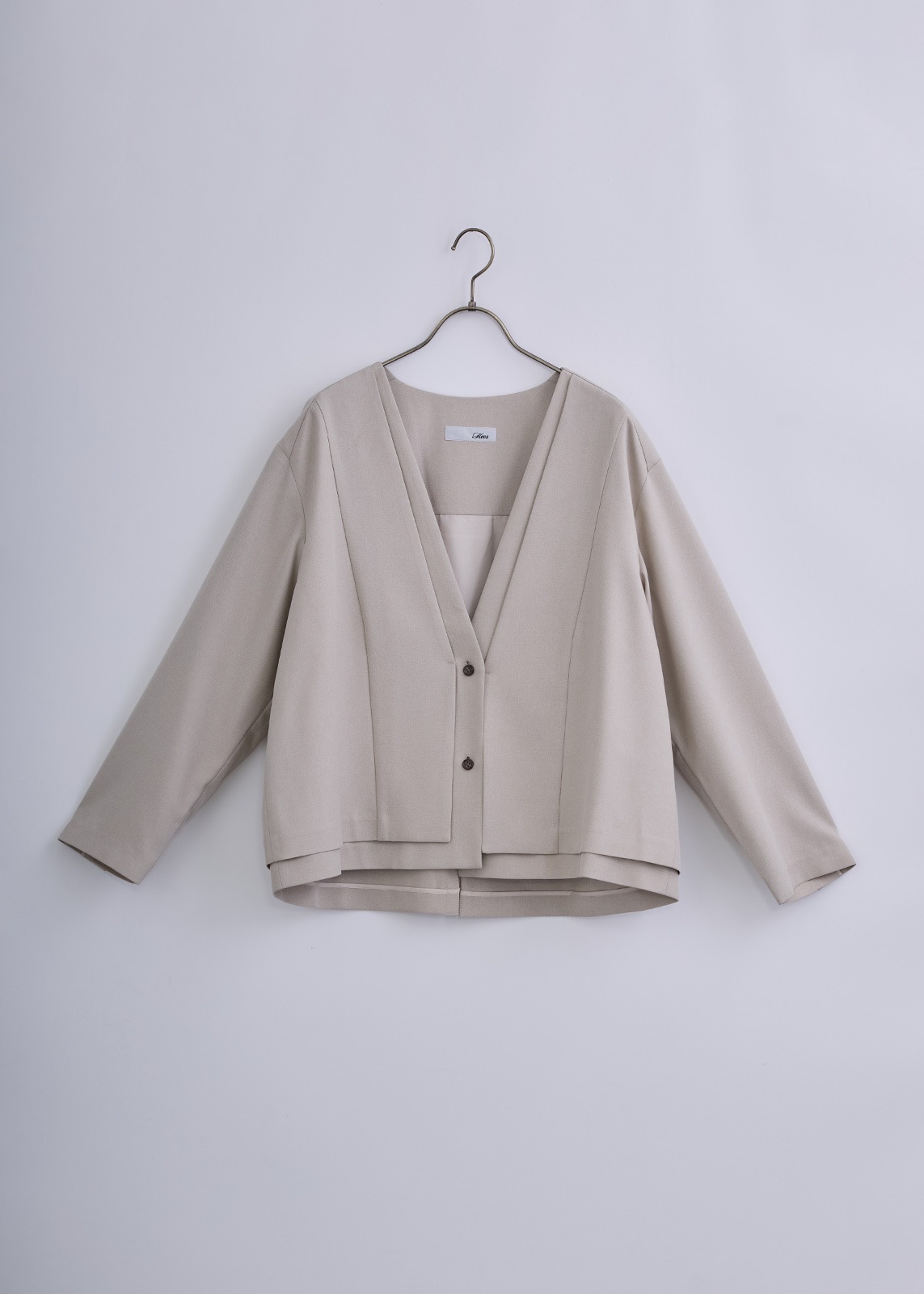 【KOOS】ノーカラー レイヤード ジャケット