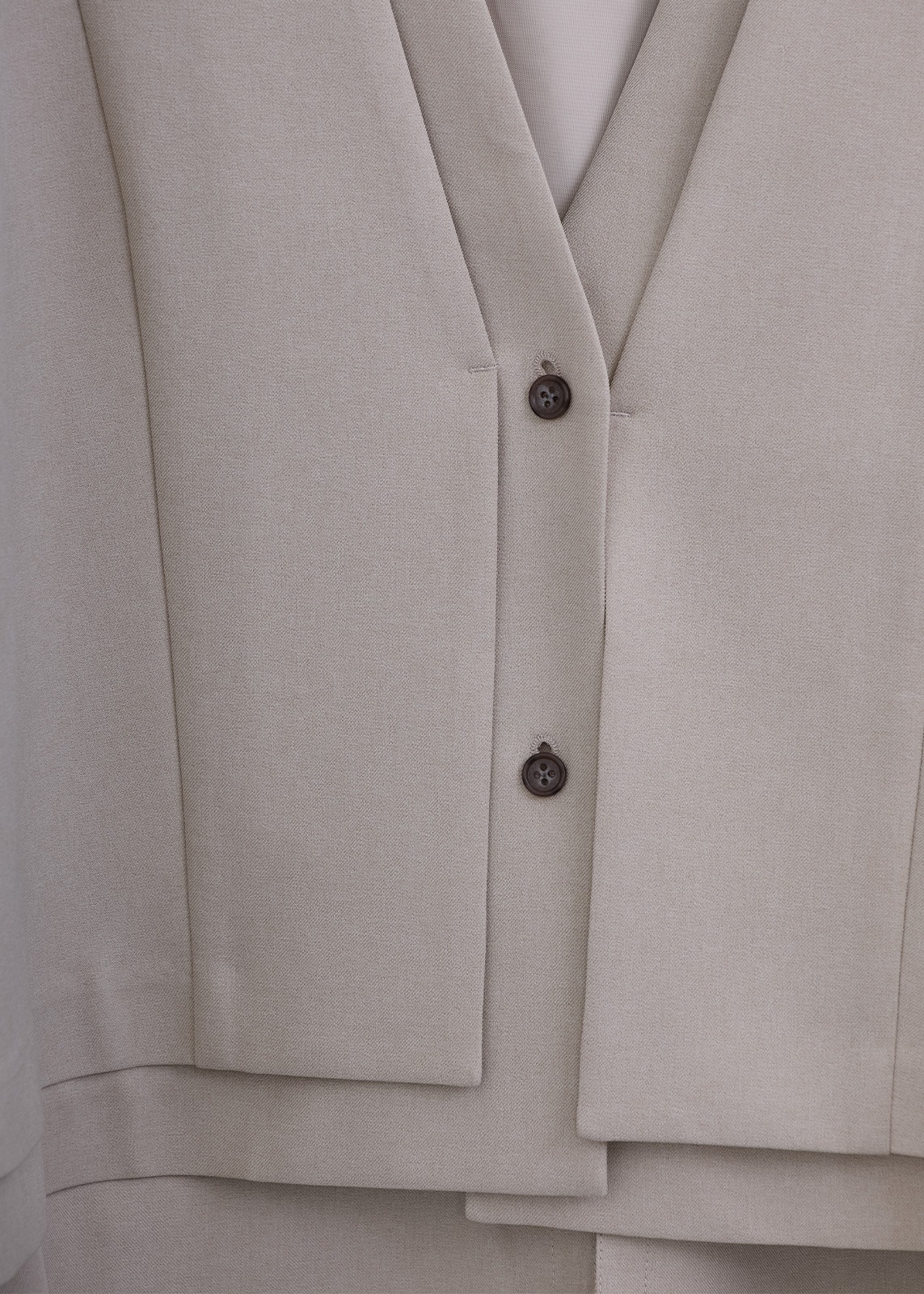 【KOOS】ノーカラー レイヤード ジャケット