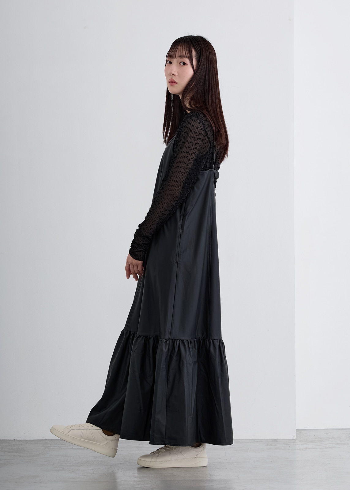 neuf cent neuf】エコレザー ティアード ワンピース | NEW ARRIVAL