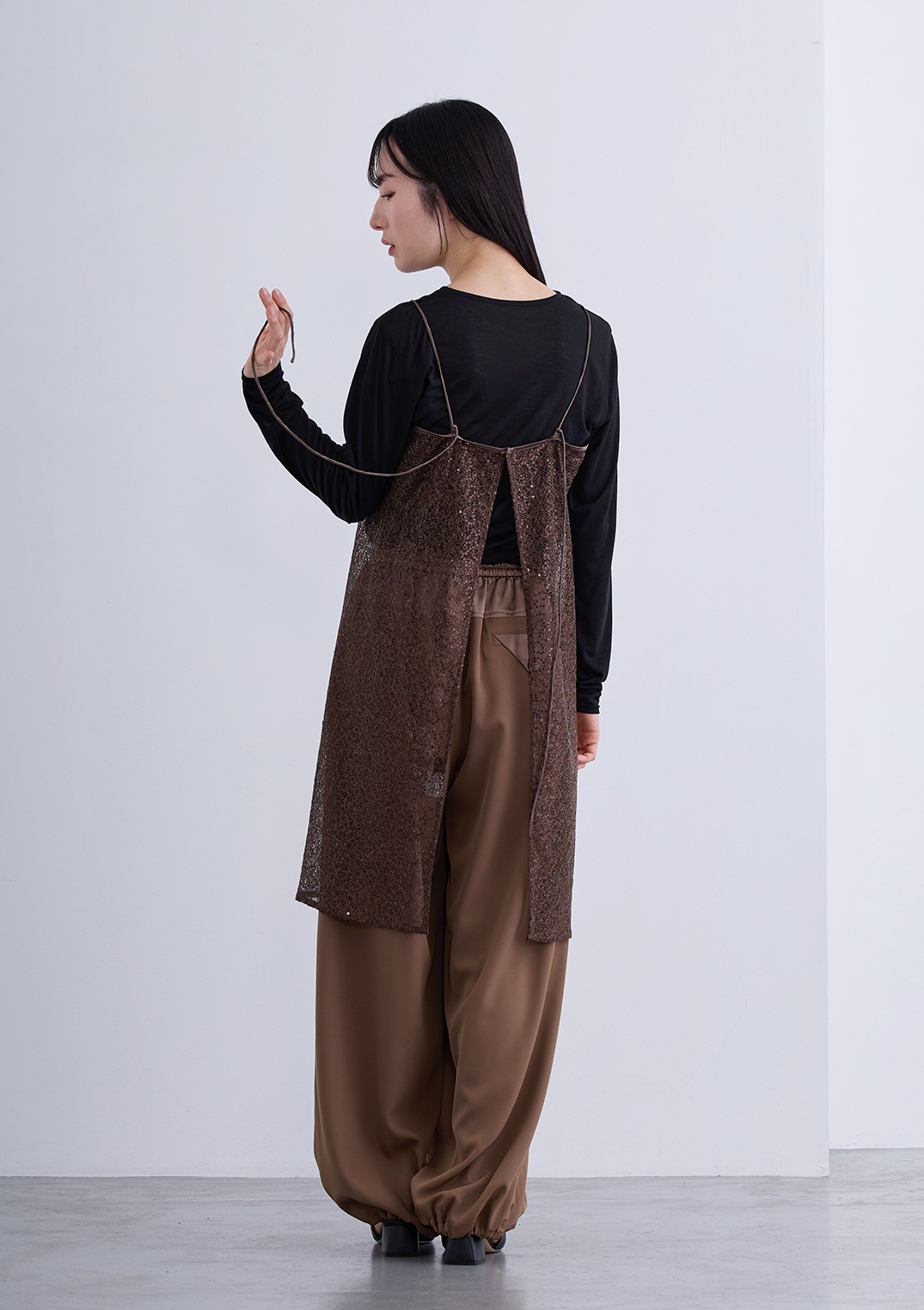 【neuf cent neuf】スパンコール レース キャミドレス