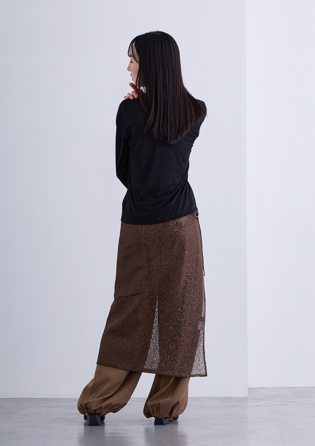 【neuf cent neuf】スパンコール レース キャミドレス