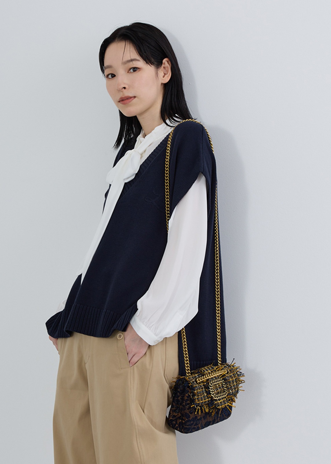 【PLUS an】ラメレオパードポーチ