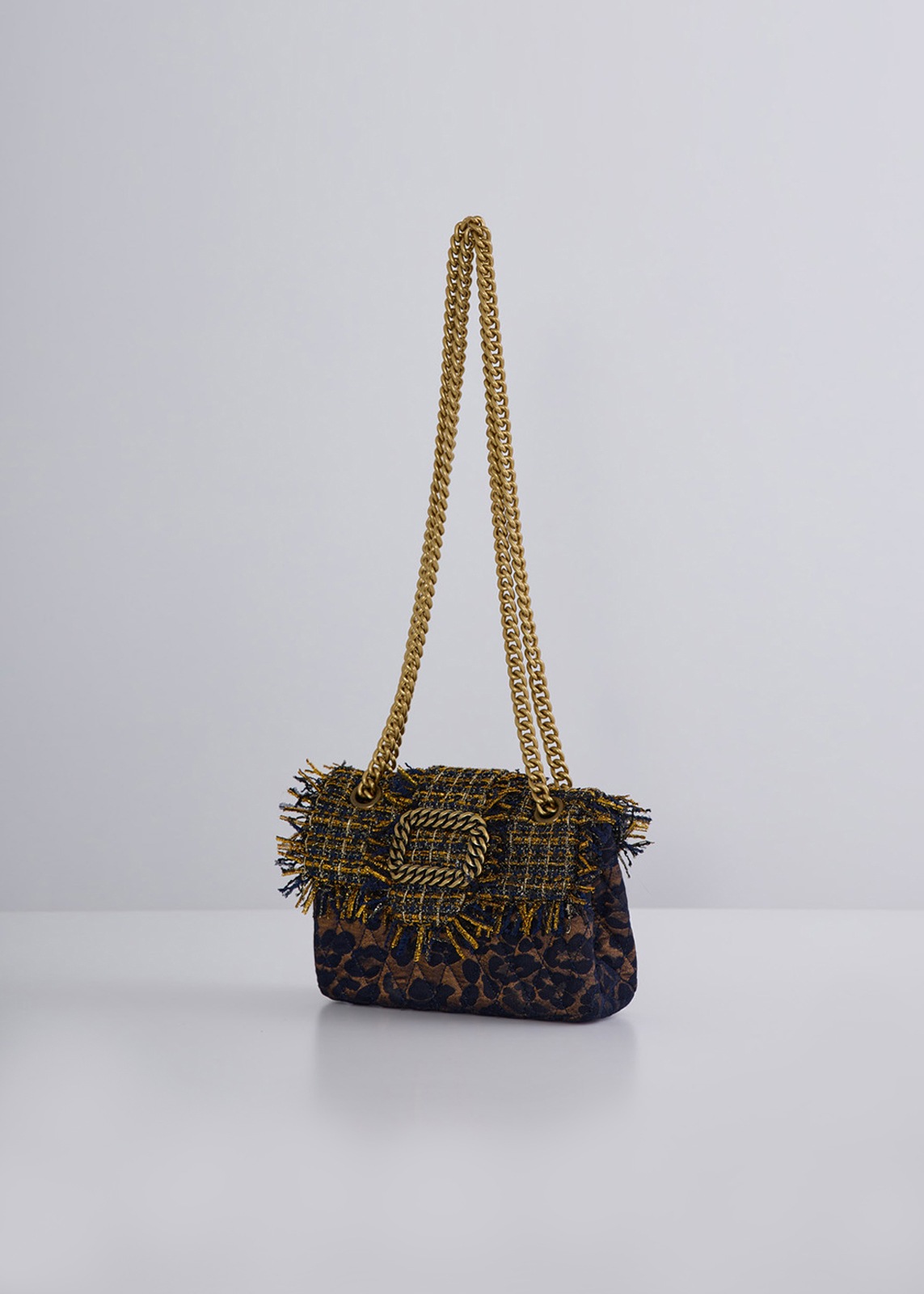 【PLUS an】ラメレオパードポーチ