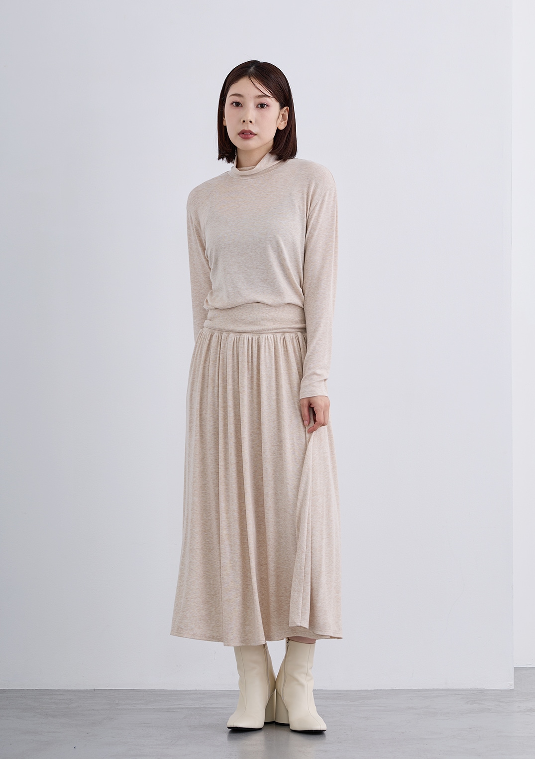 【SUMMER SALE】【Femicite】テンセルウール ハイネック カットソー