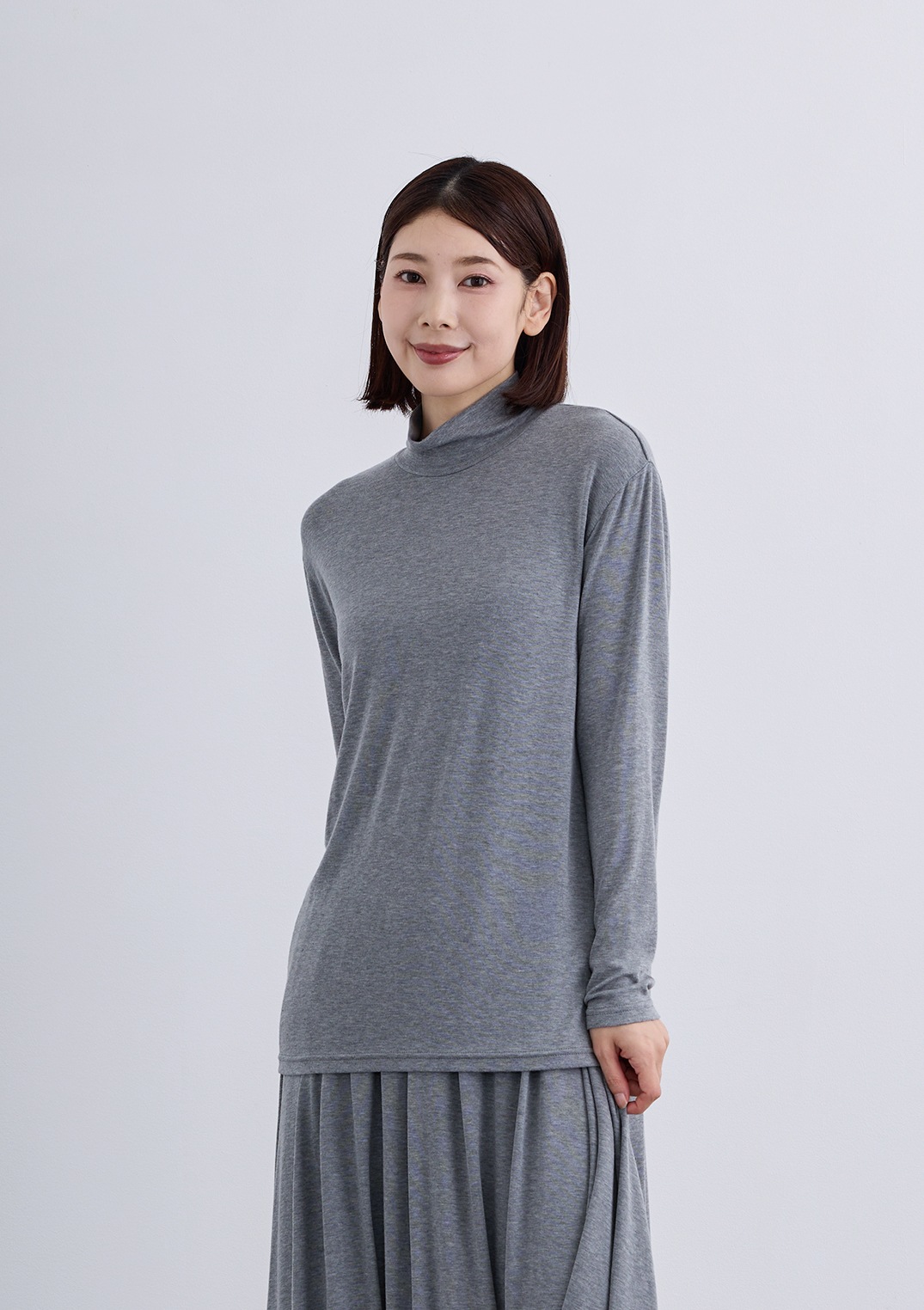 【SUMMER SALE】【Femicite】テンセルウール ハイネック カットソー