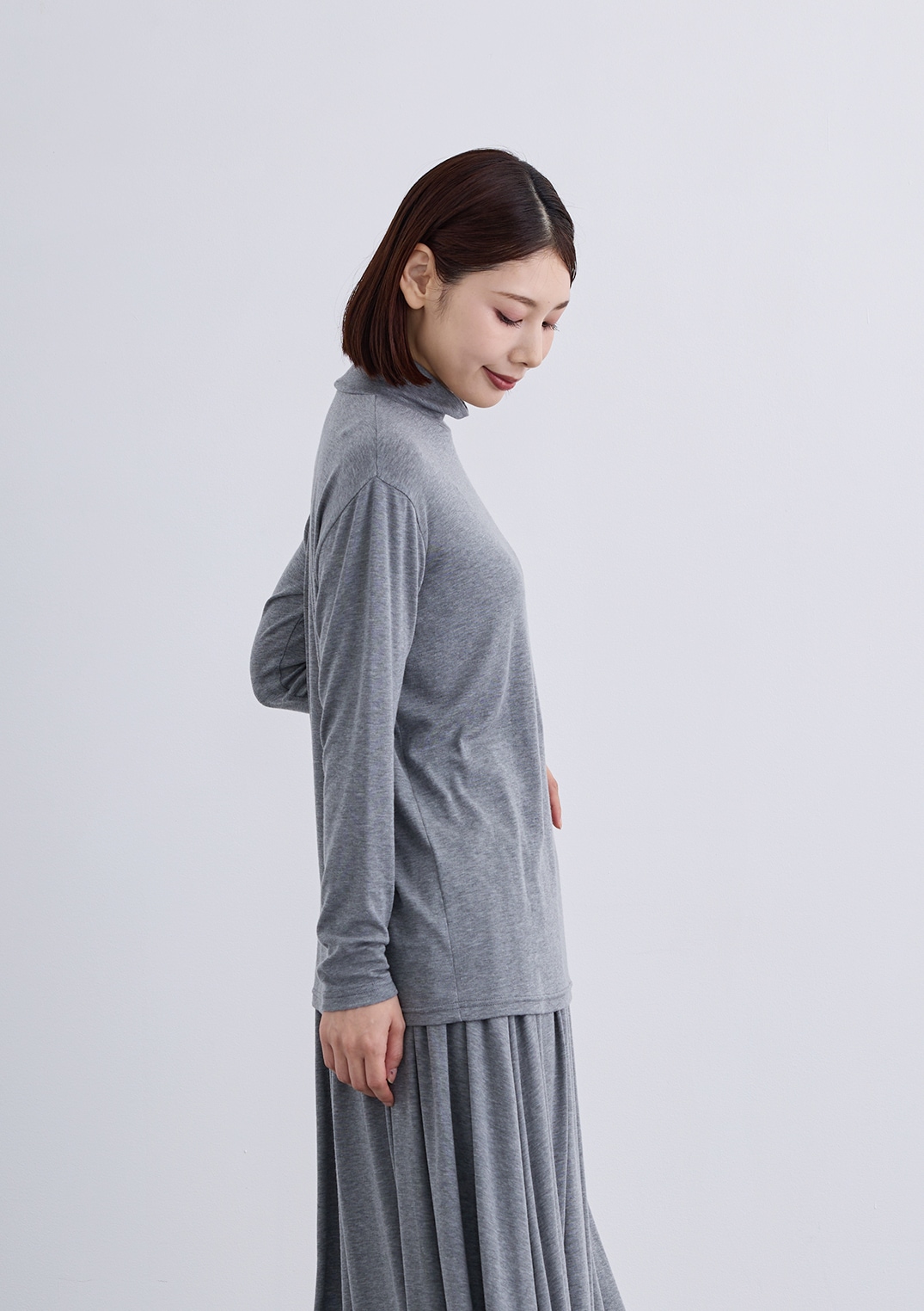 【SUMMER SALE】【Femicite】テンセルウール ハイネック カットソー