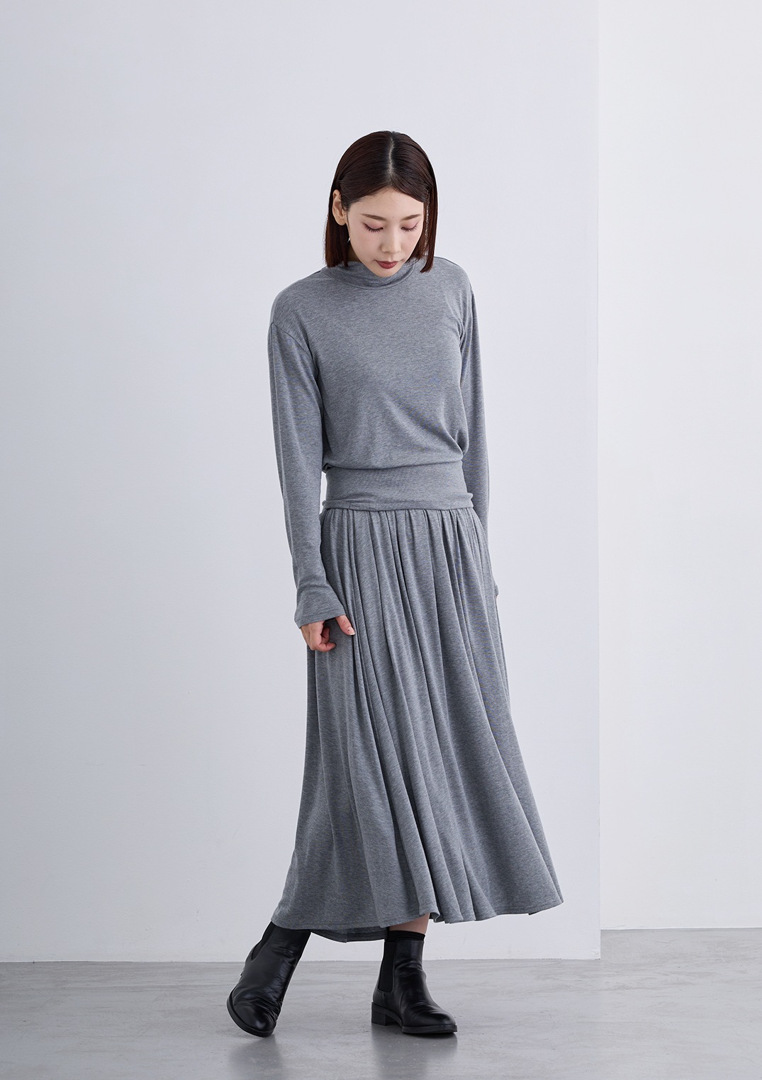 【SUMMER SALE】【Femicite】テンセルウール ハイネック カットソー