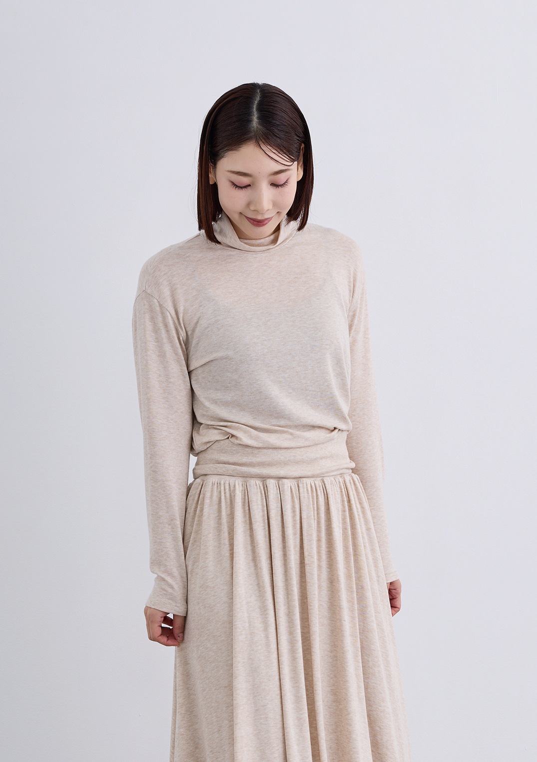 【SUMMER SALE】【Femicite】テンセルウール ハイネック カットソー