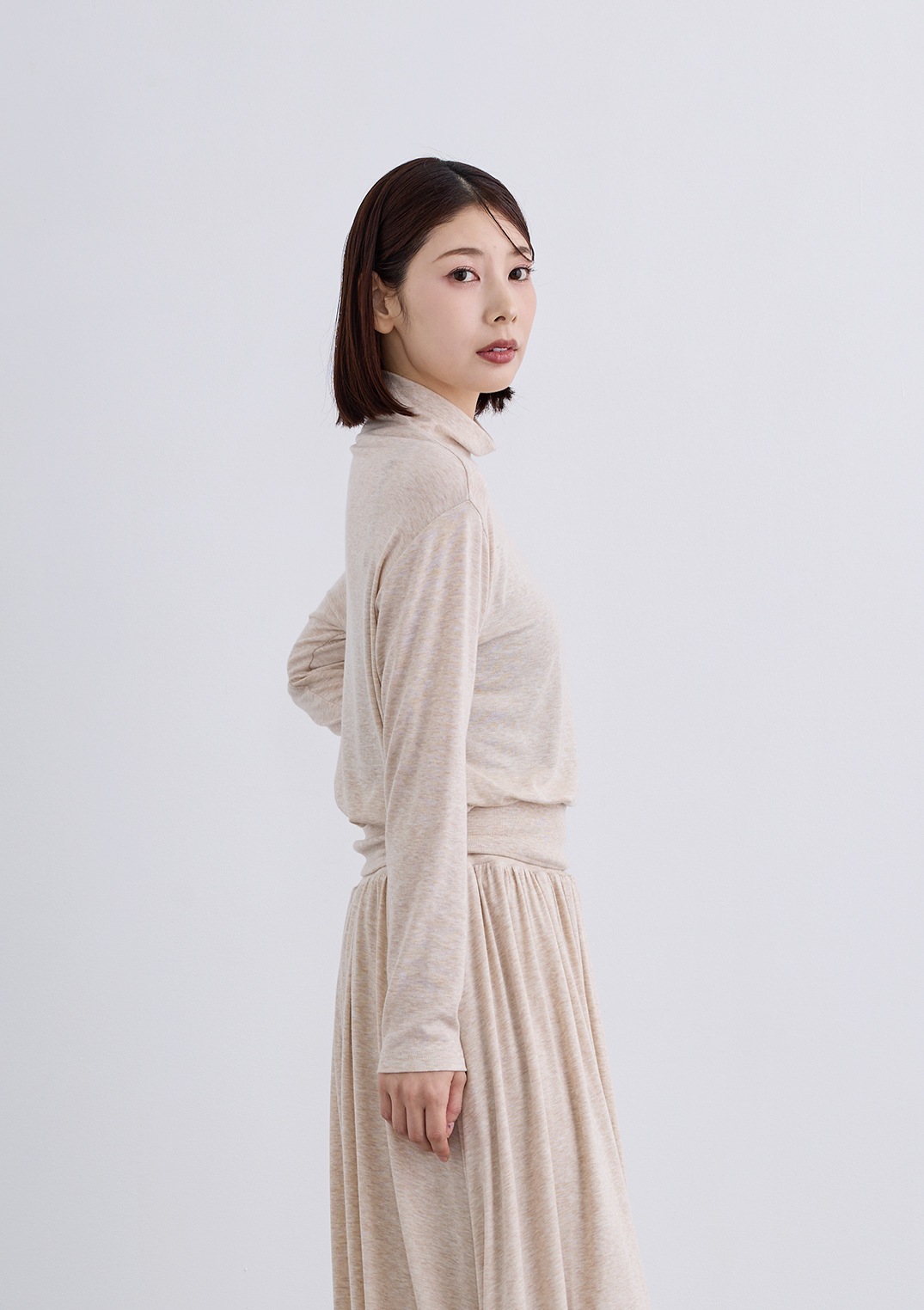 【SUMMER SALE】【Femicite】テンセルウール ハイネック カットソー