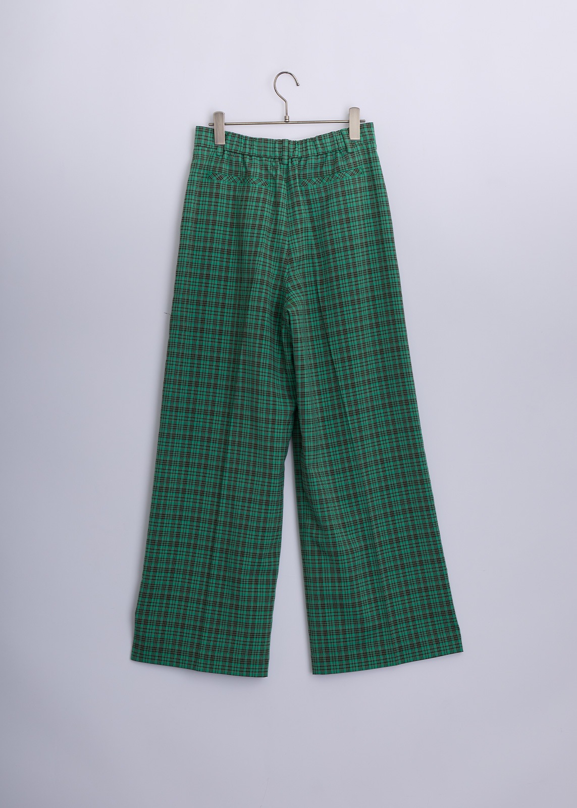 【neuf cent neuf】2トーン タータンチェック スラックス ワイド パンツ
