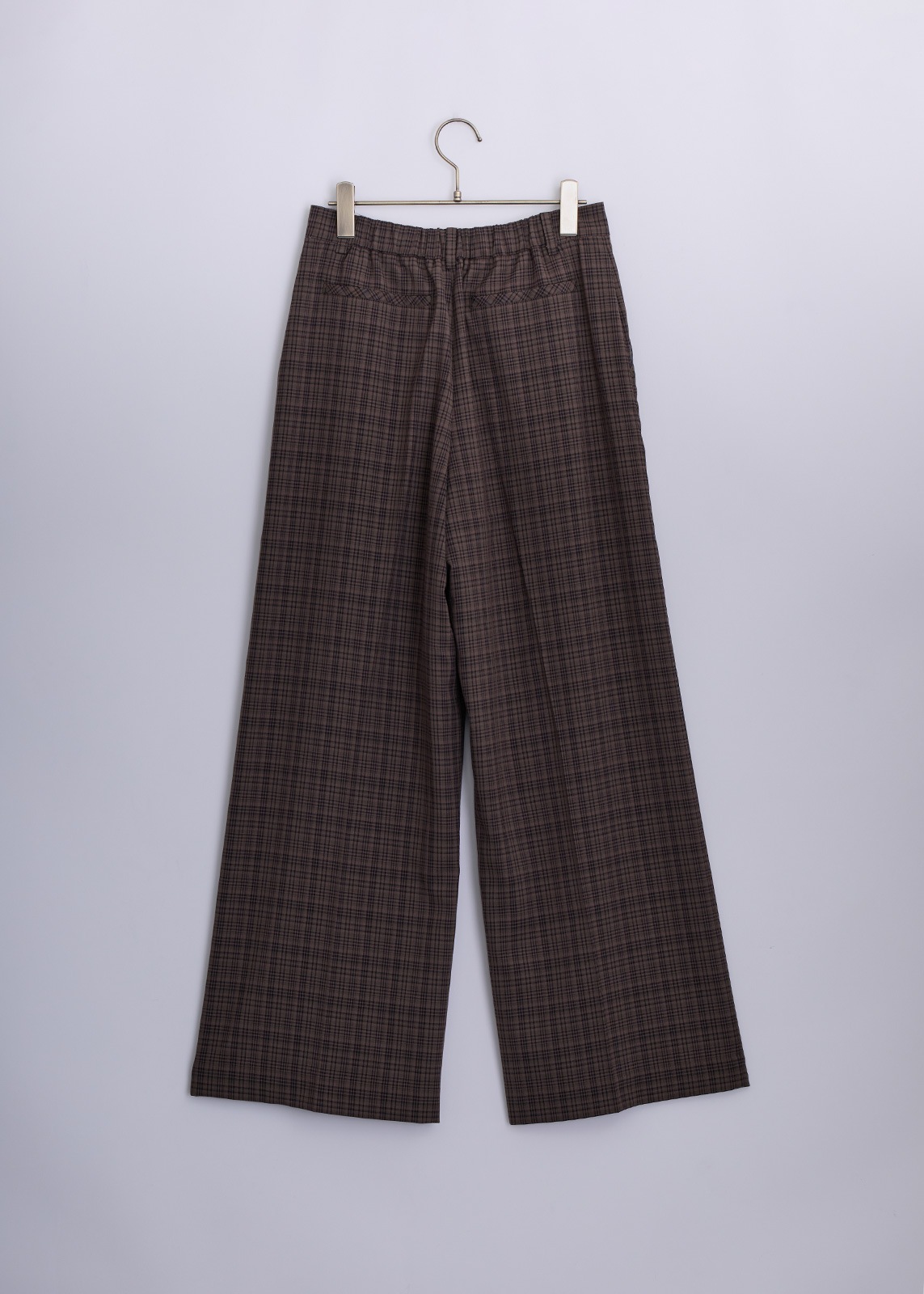 【neuf cent neuf】2トーン タータンチェック スラックス ワイド パンツ