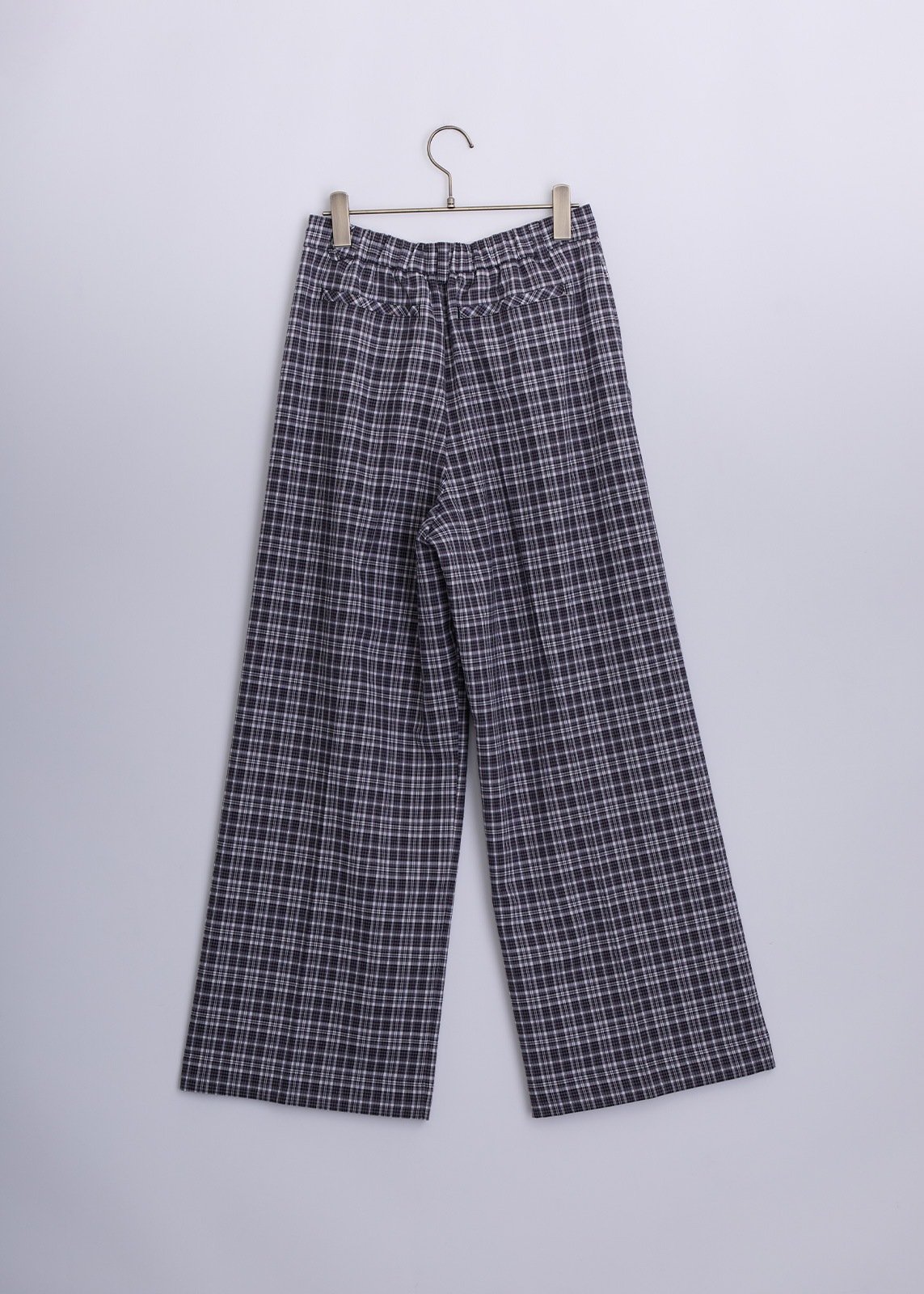 【neuf cent neuf】2トーン タータンチェック スラックス ワイド パンツ