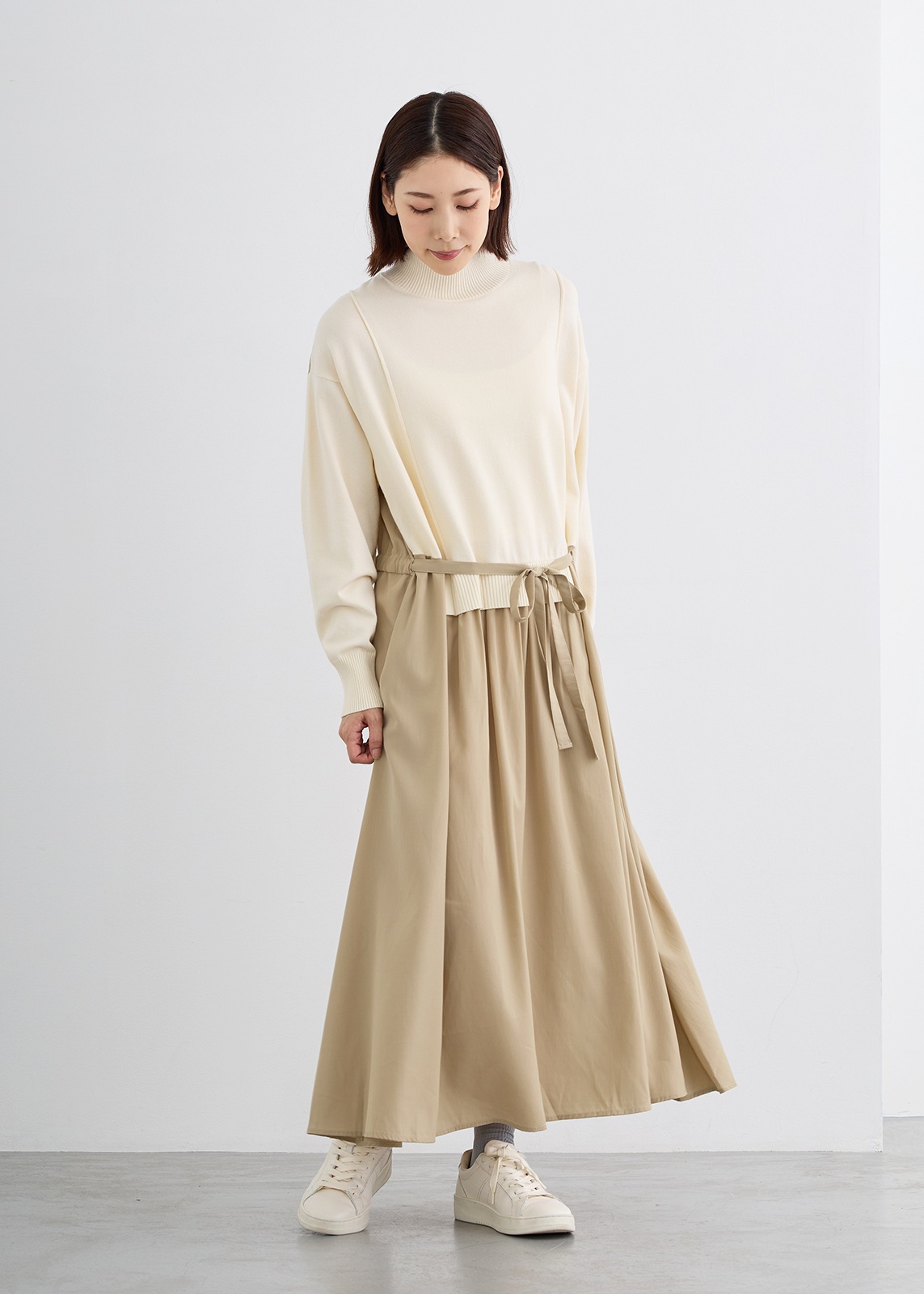 【Femicite】ドッキング ニット ワンピース