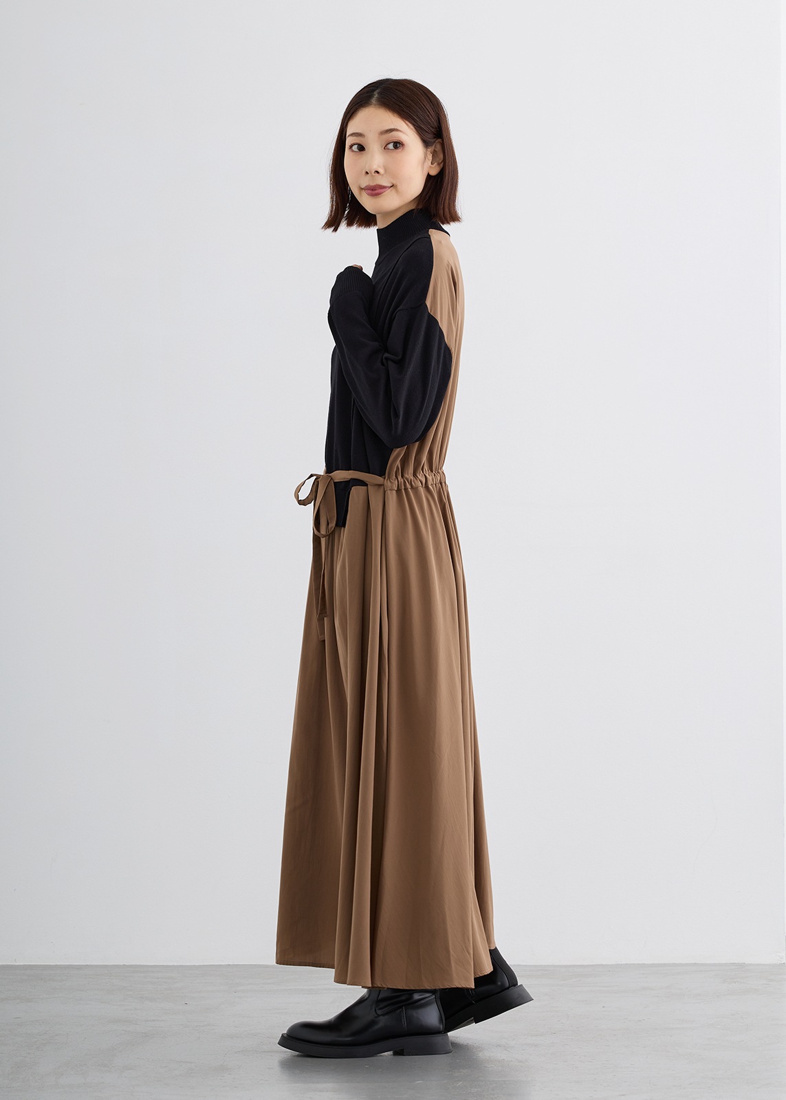 【Femicite】ドッキング ニット ワンピース