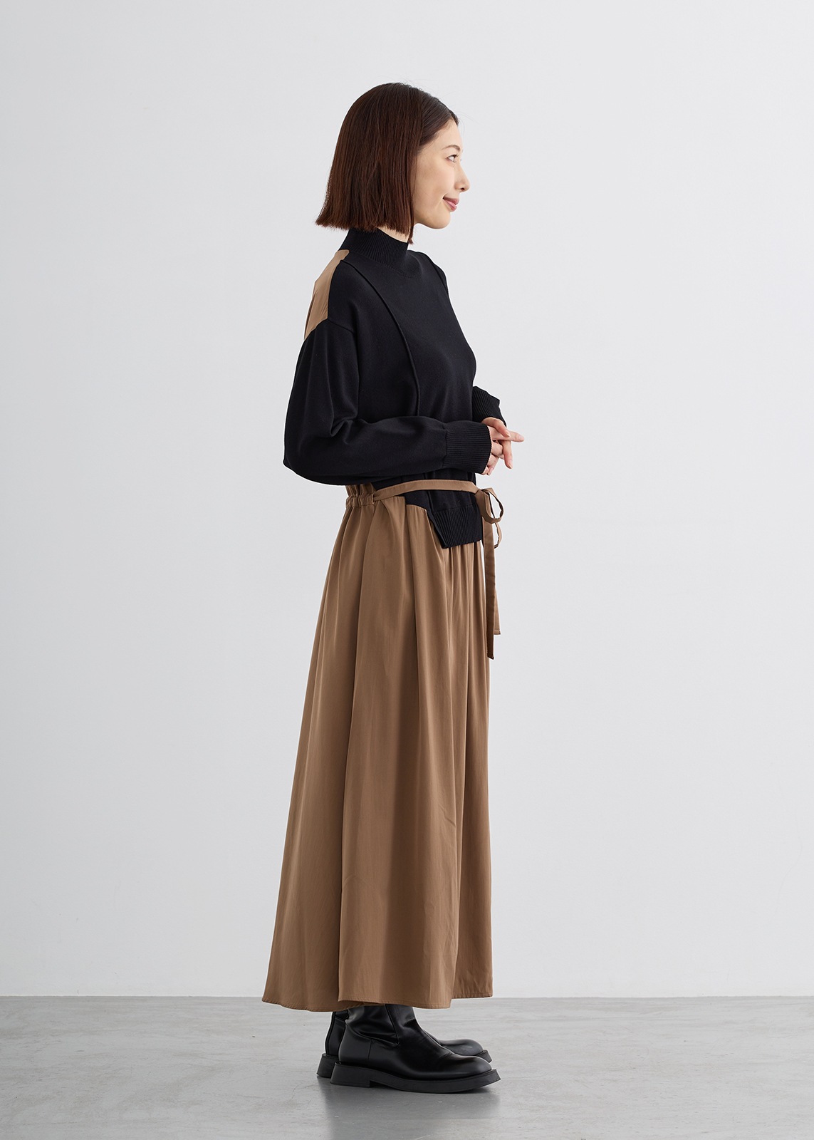 【Femicite】ドッキング ニット ワンピース