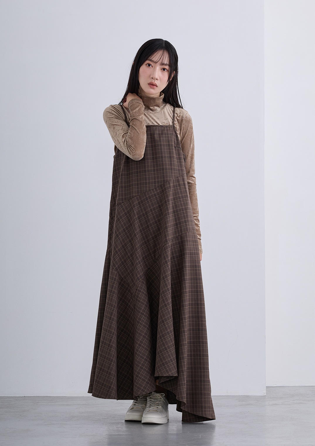 【neuf cent neuf】2トーン タータンチェック ワンピース