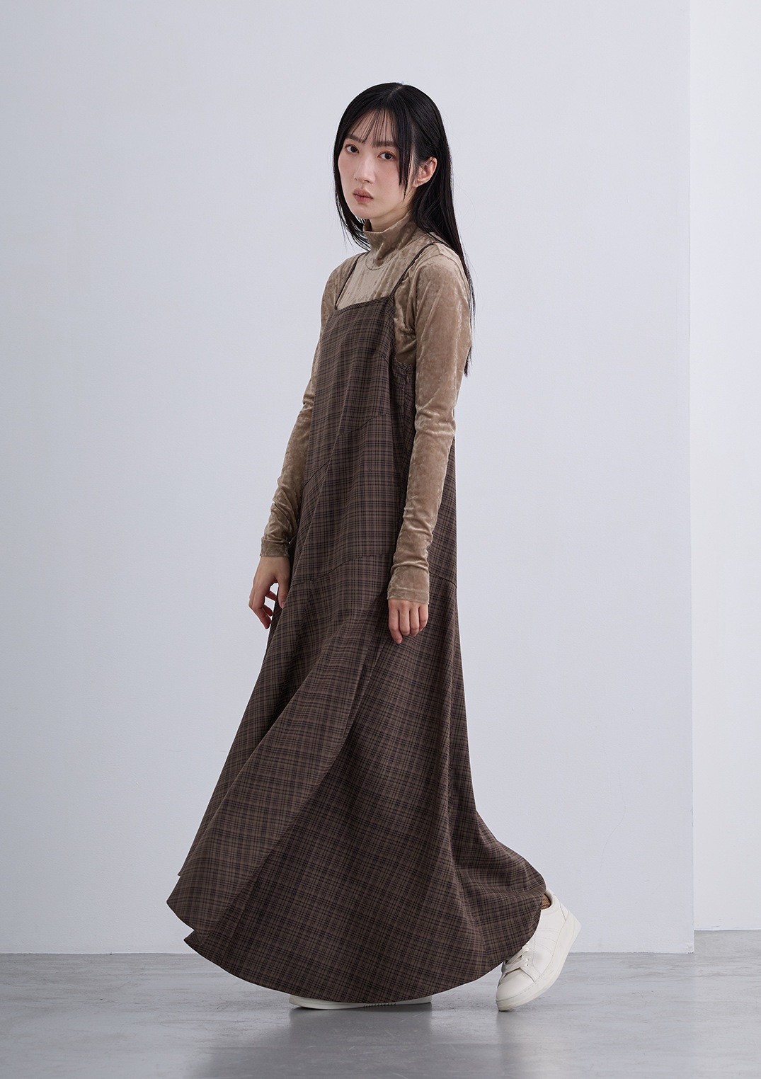 【neuf cent neuf】2トーン タータンチェック ワンピース