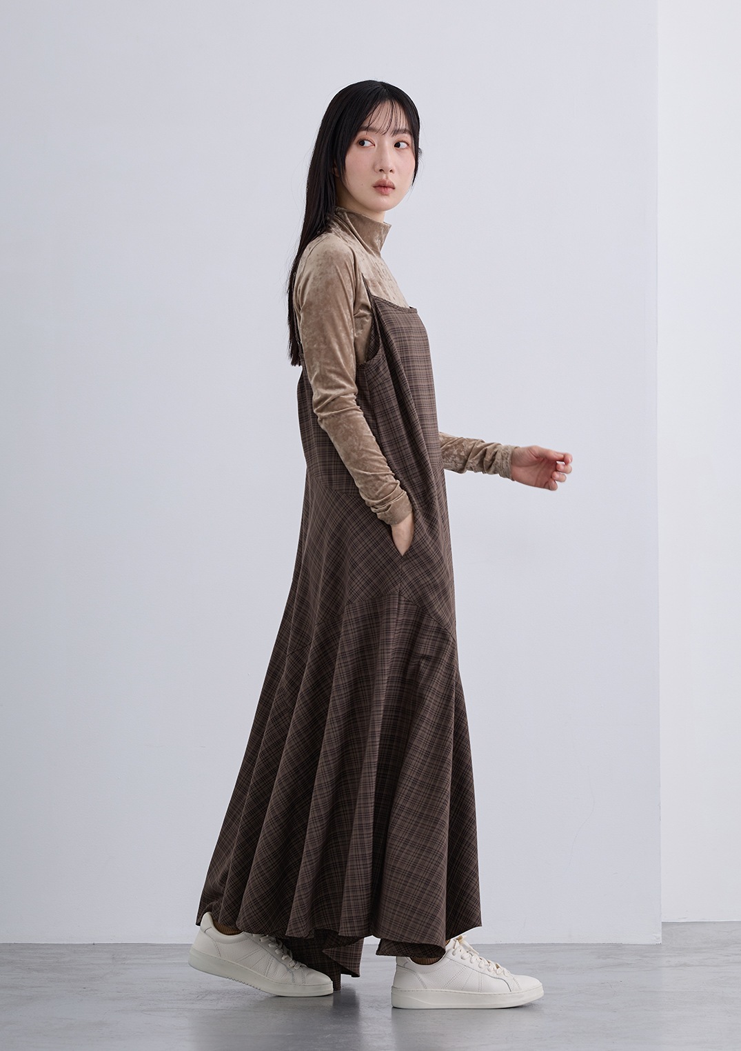 【neuf cent neuf】2トーン タータンチェック ワンピース