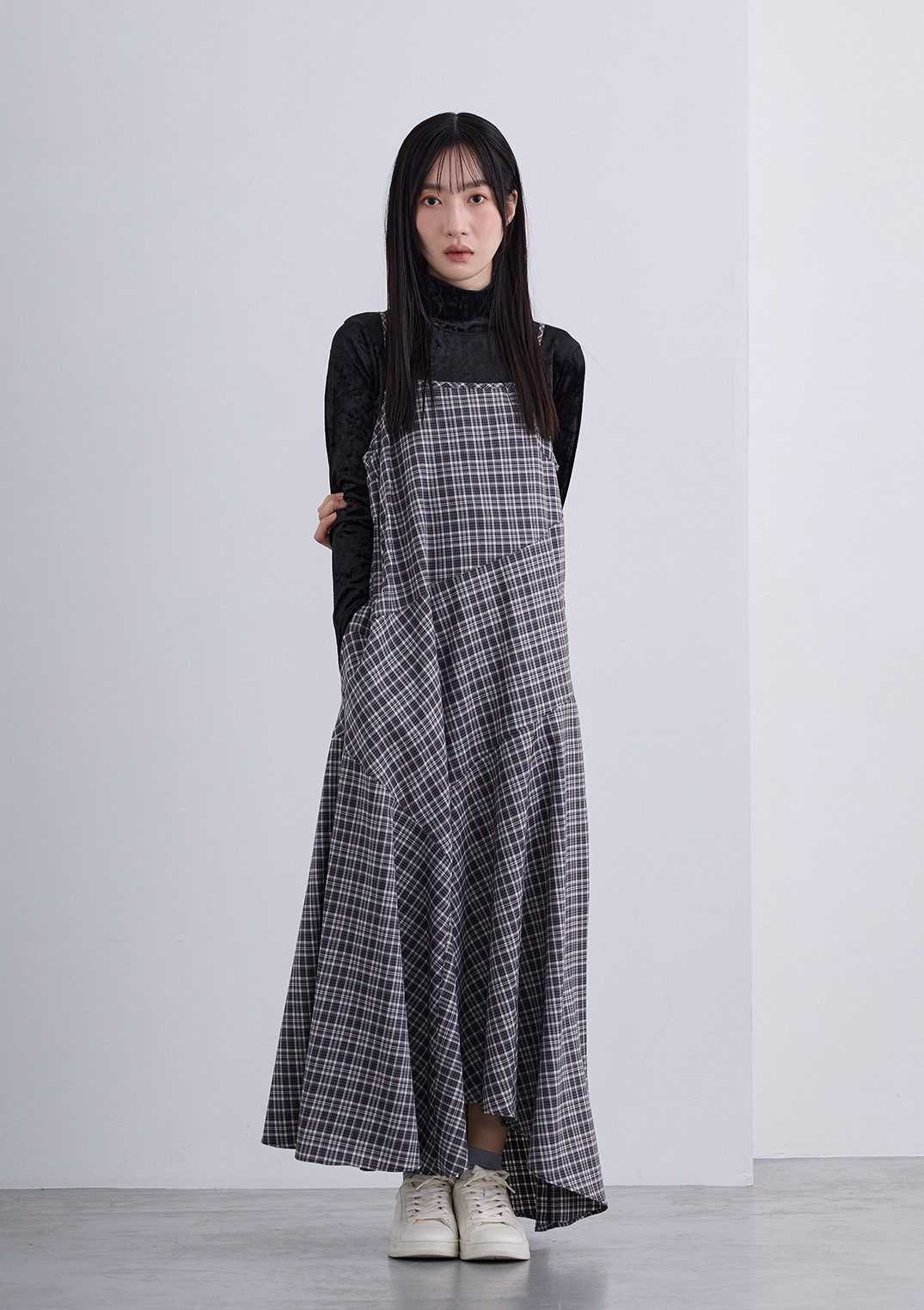 【neuf cent neuf】2トーン タータンチェック ワンピース