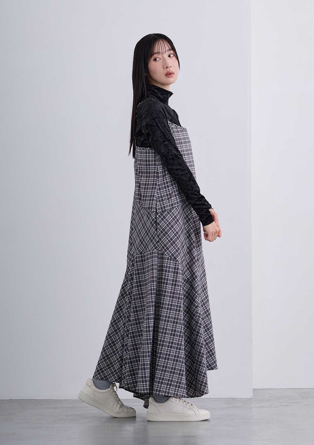 【neuf cent neuf】2トーン タータンチェック ワンピース