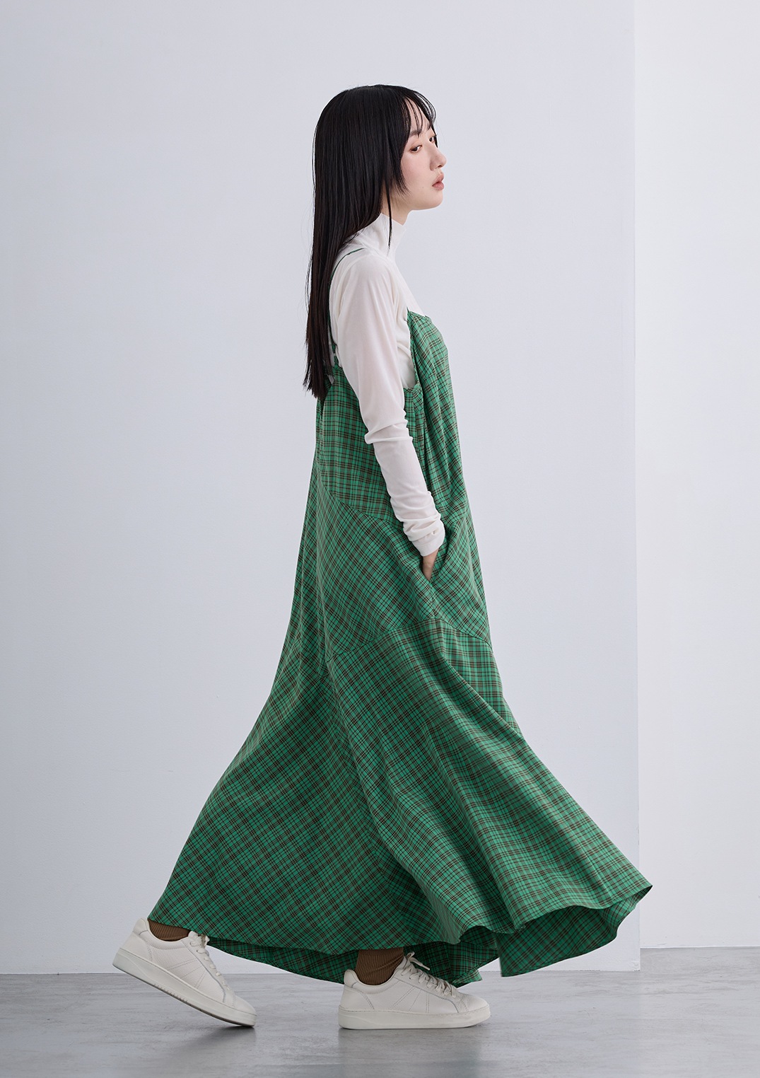 【neuf cent neuf】2トーン タータンチェック ワンピース