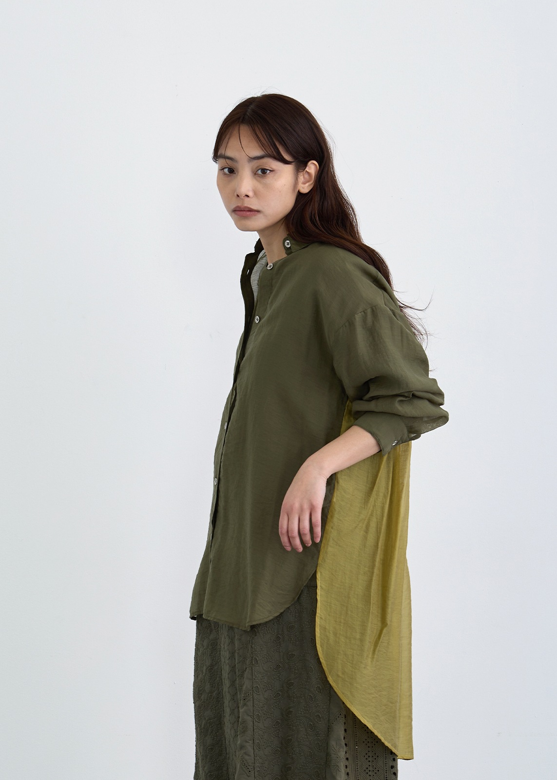 【Femicite】シアー テンセル ロング ブラウス