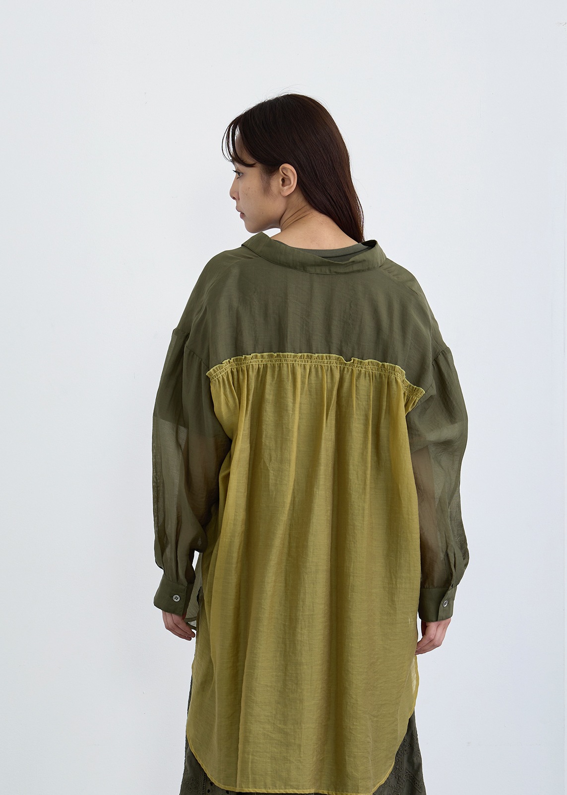 【Femicite】シアー テンセル ロング ブラウス