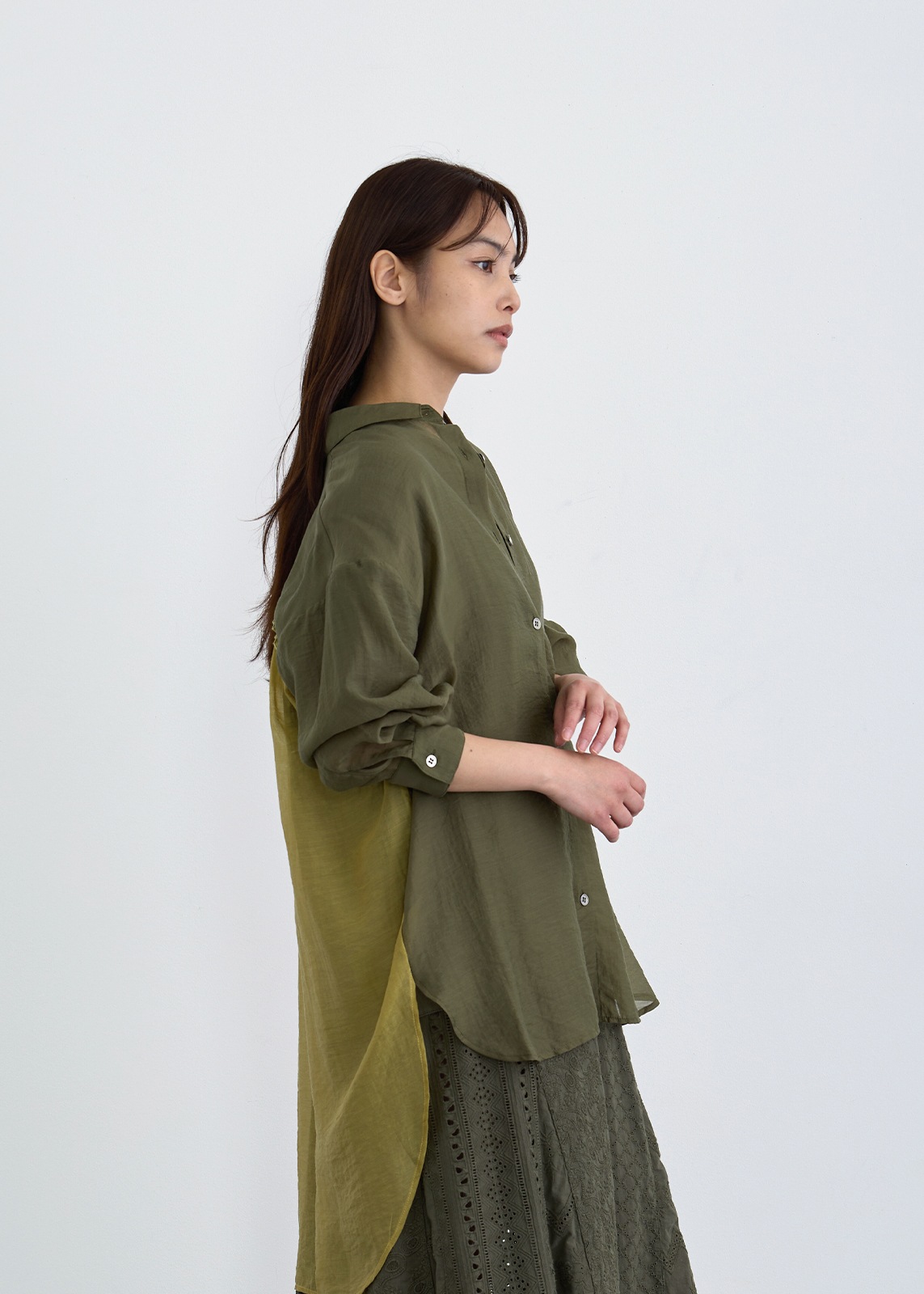 【Femicite】シアー テンセル ロング ブラウス