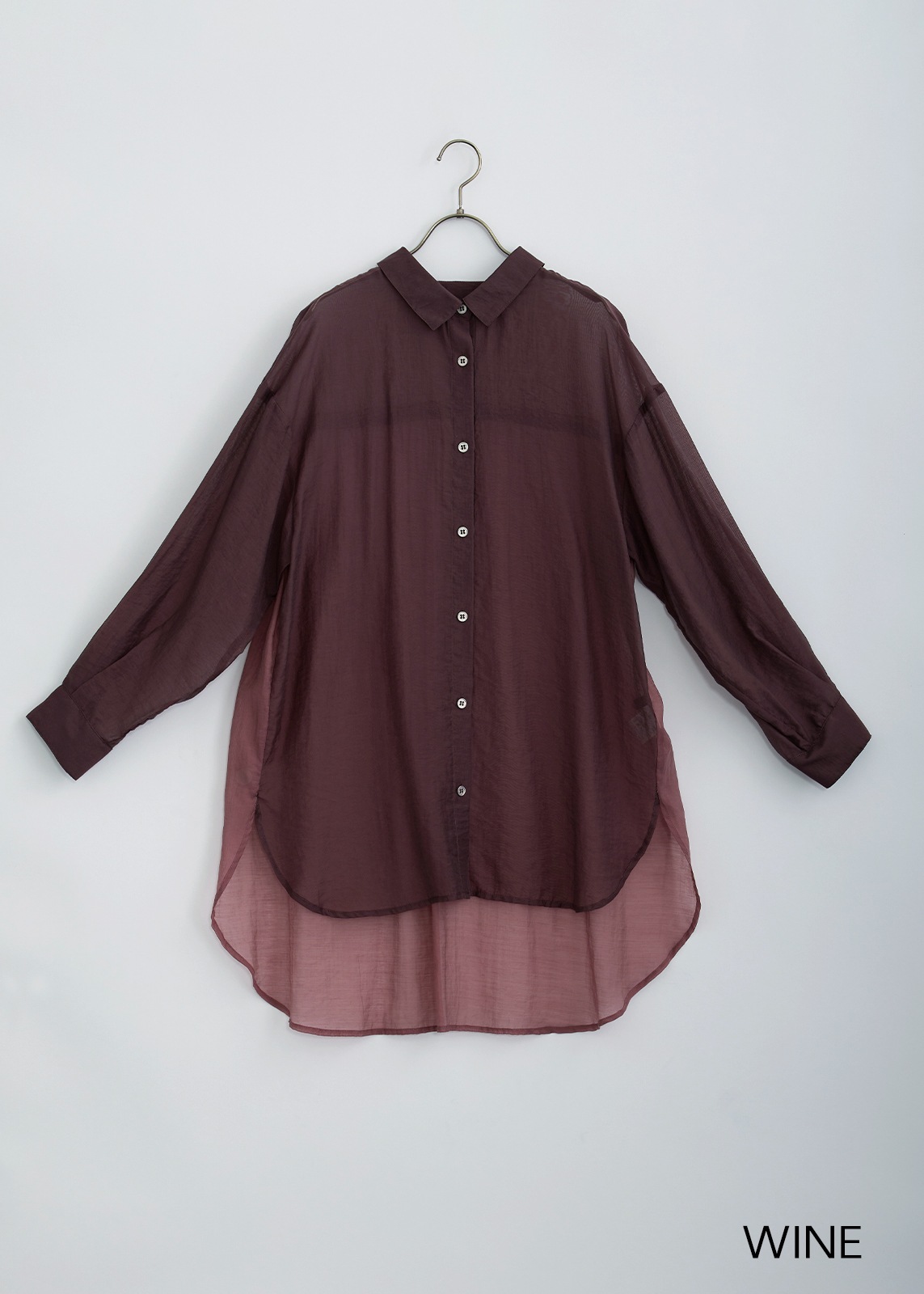 【Femicite】シアー テンセル ロング ブラウス