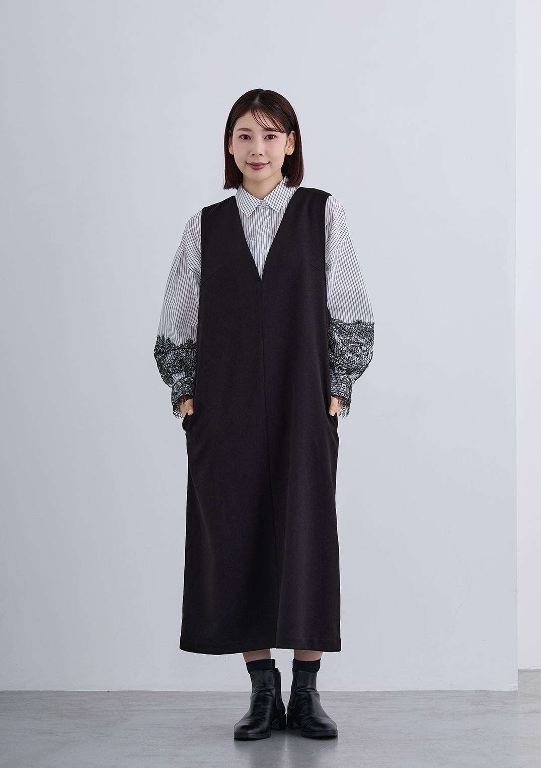 【KOOS】バック ベルト ジャンバースカート