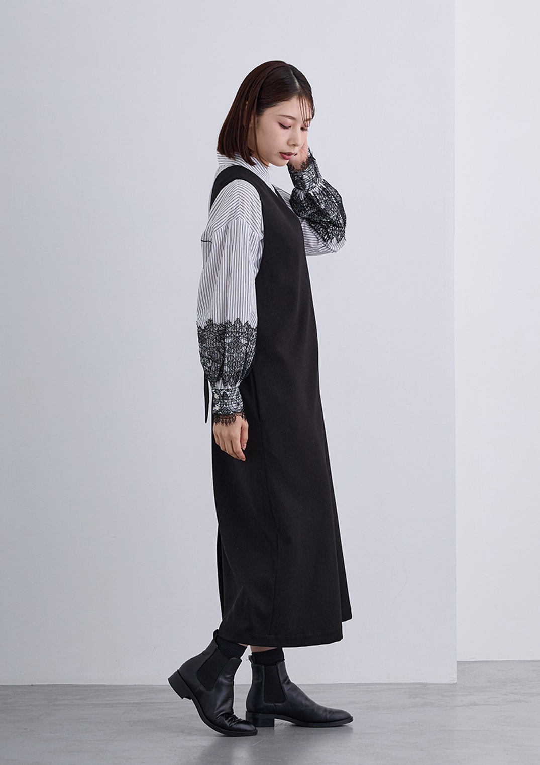 【KOOS】バック ベルト ジャンバースカート