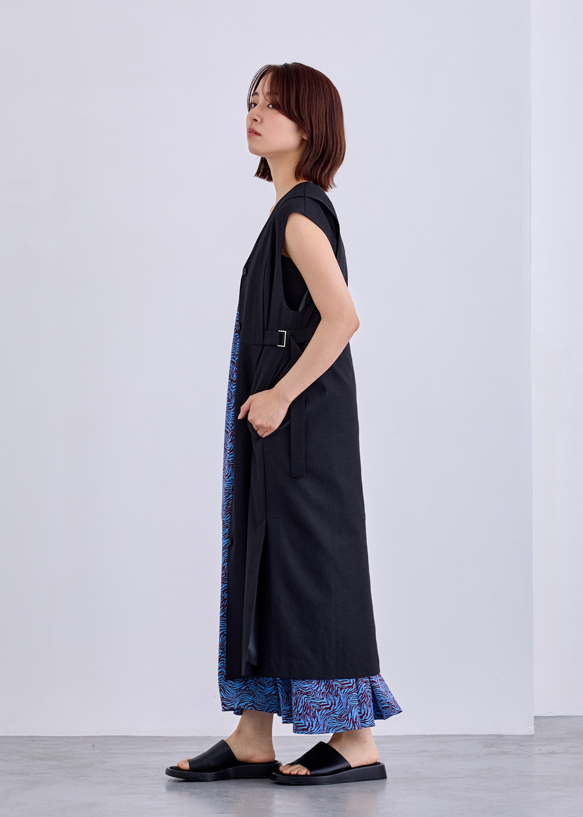 【neuf cent neuf】サイド ベルト ロング ジレ