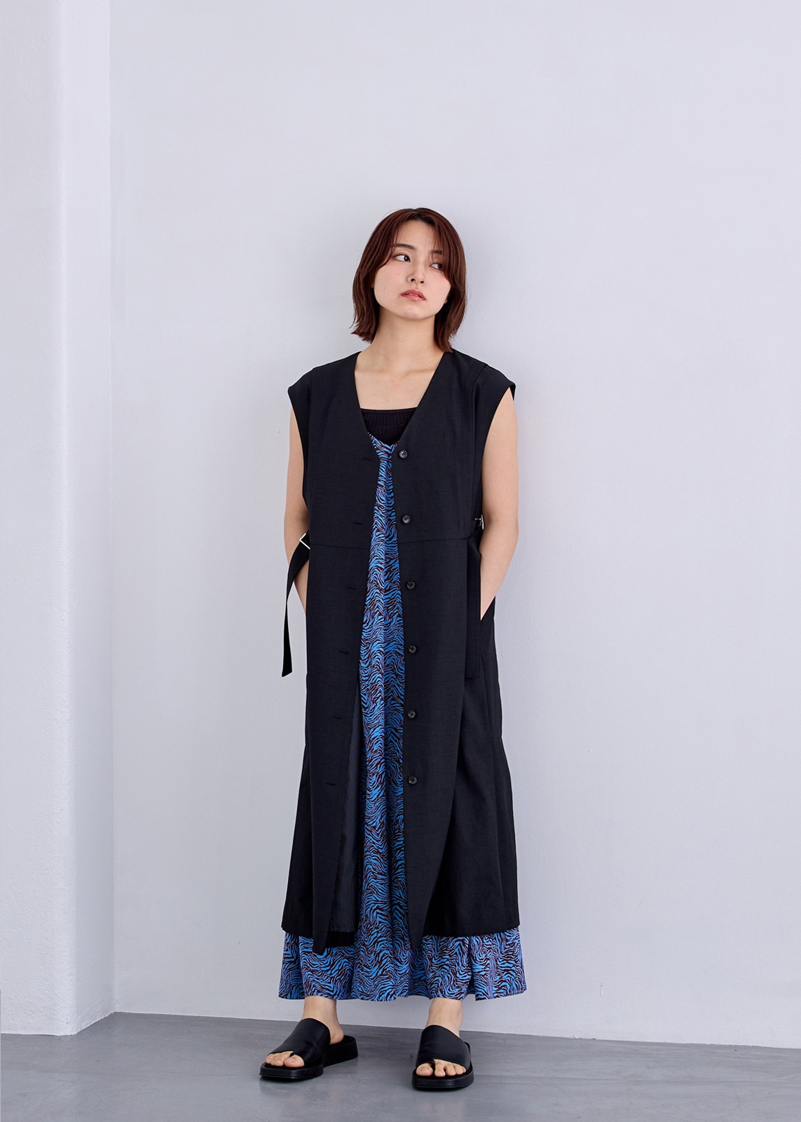 【neuf cent neuf】サイド ベルト ロング ジレ