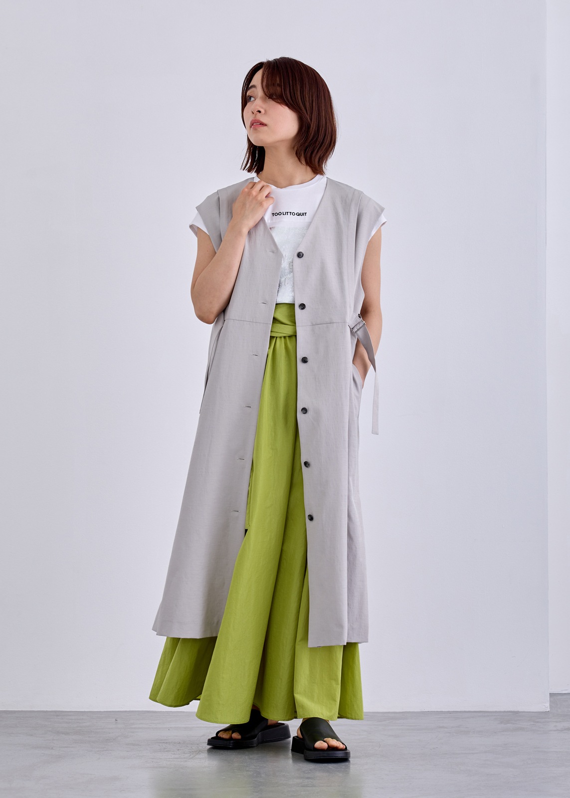 【neuf cent neuf】サイド ベルト ロング ジレ