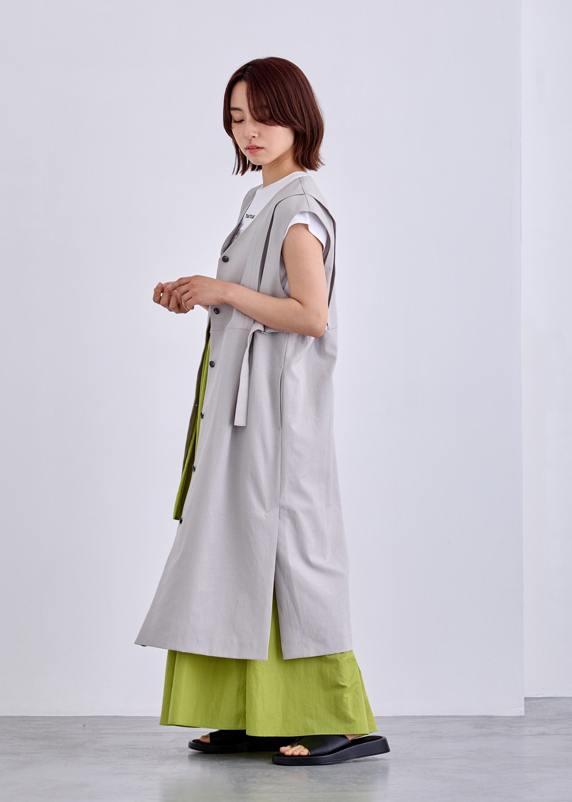 【neuf cent neuf】サイド ベルト ロング ジレ