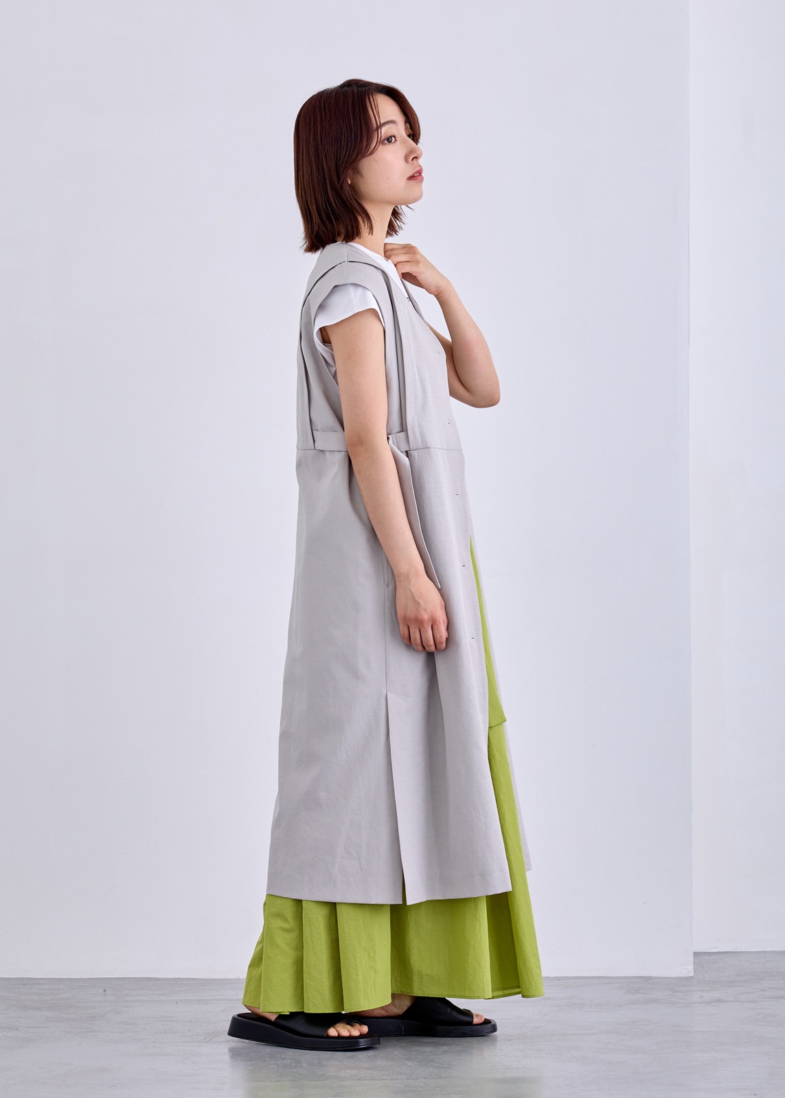 【neuf cent neuf】サイド ベルト ロング ジレ