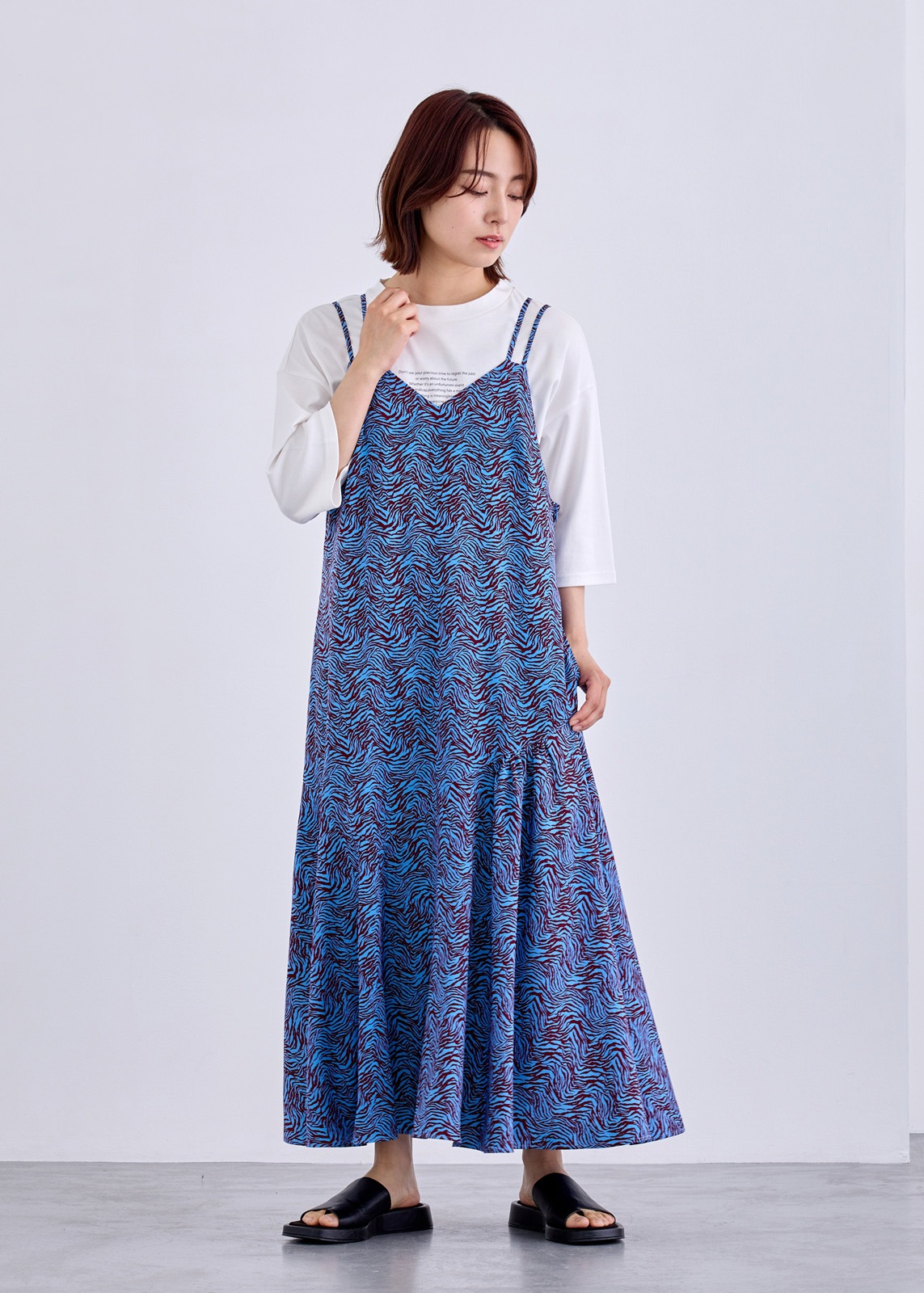 【neuf cent neuf】モダン ゼブラプリント キャミドレス