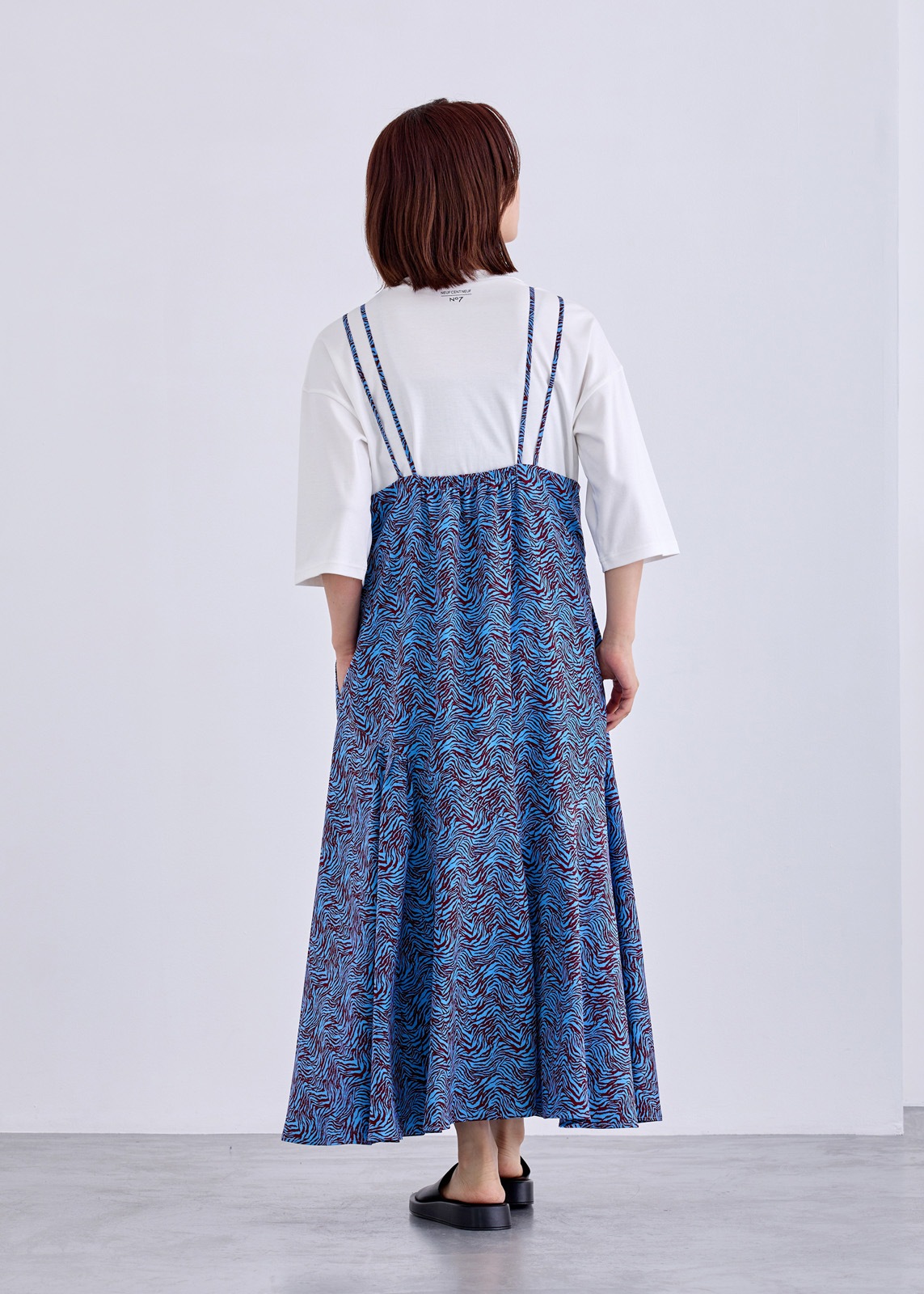 【neuf cent neuf】モダン ゼブラプリント キャミドレス