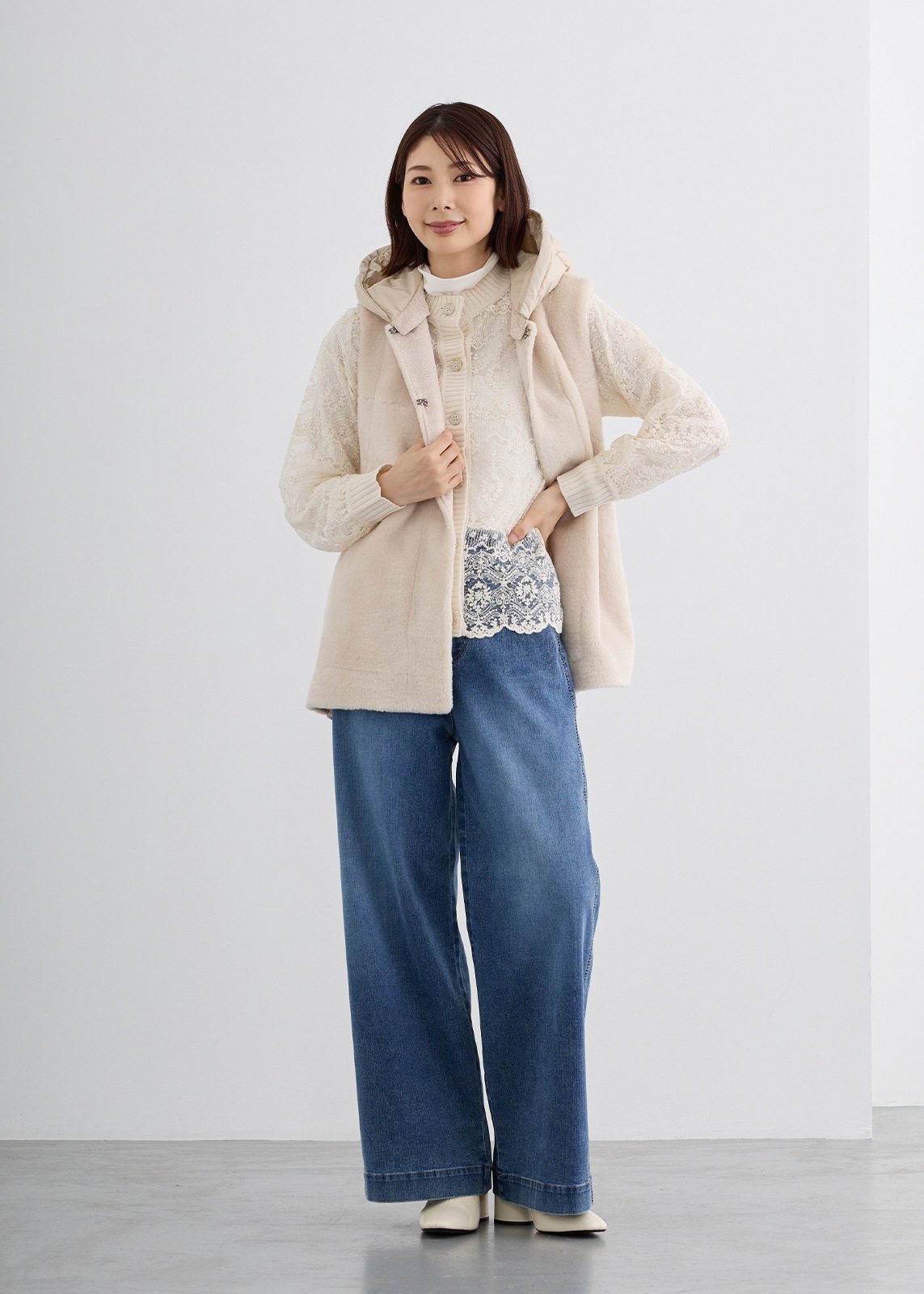 【KOOS】エコ ムートン ジレ