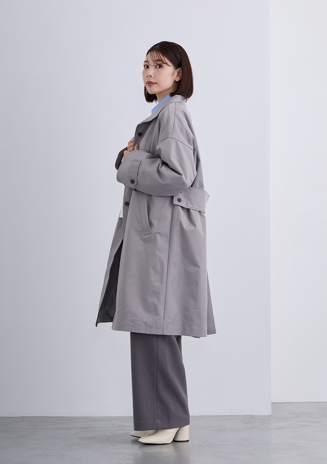 【KOOS】バック タック ロングコート