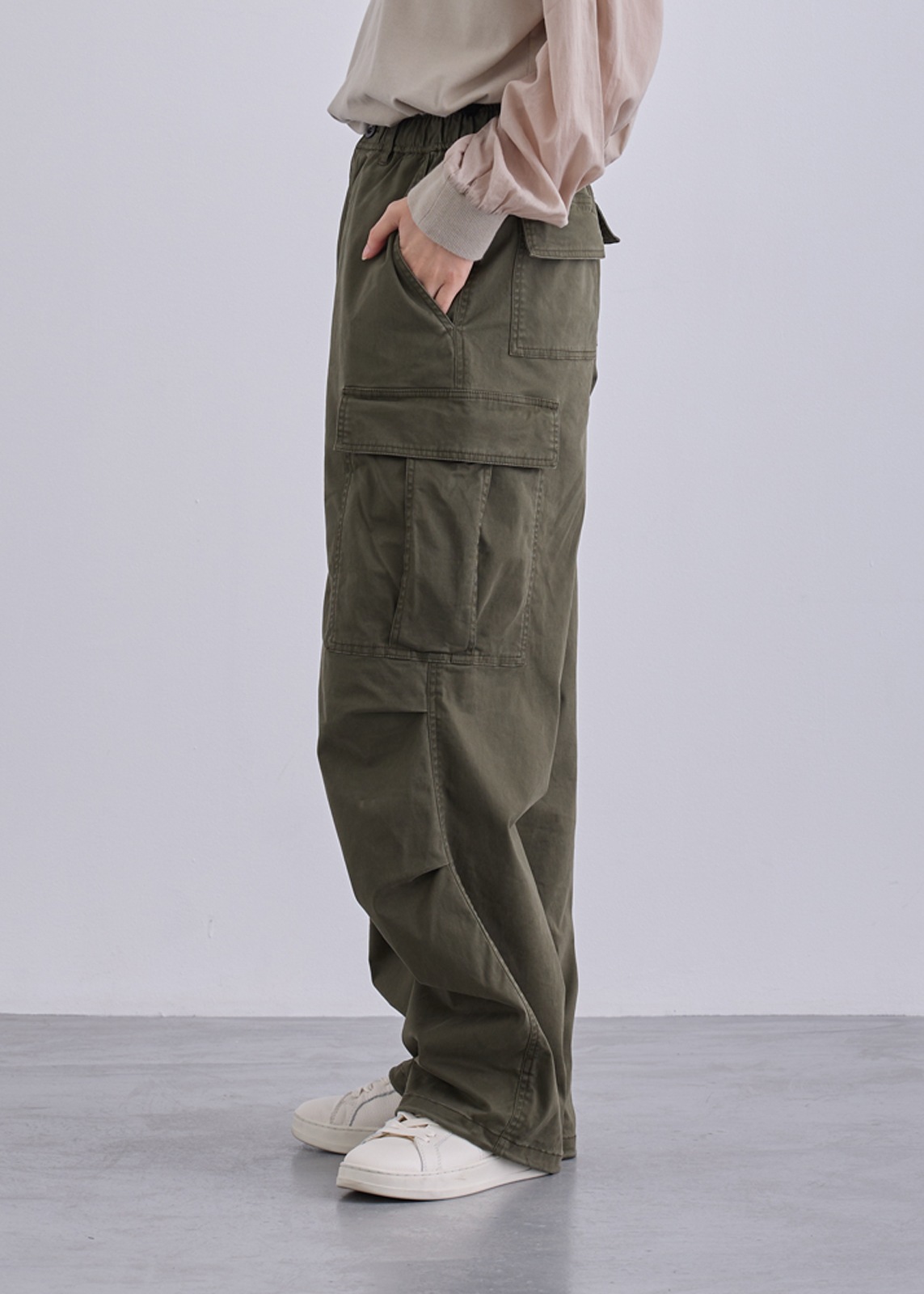 【Femicite】パウダー コットン カーゴパンツ