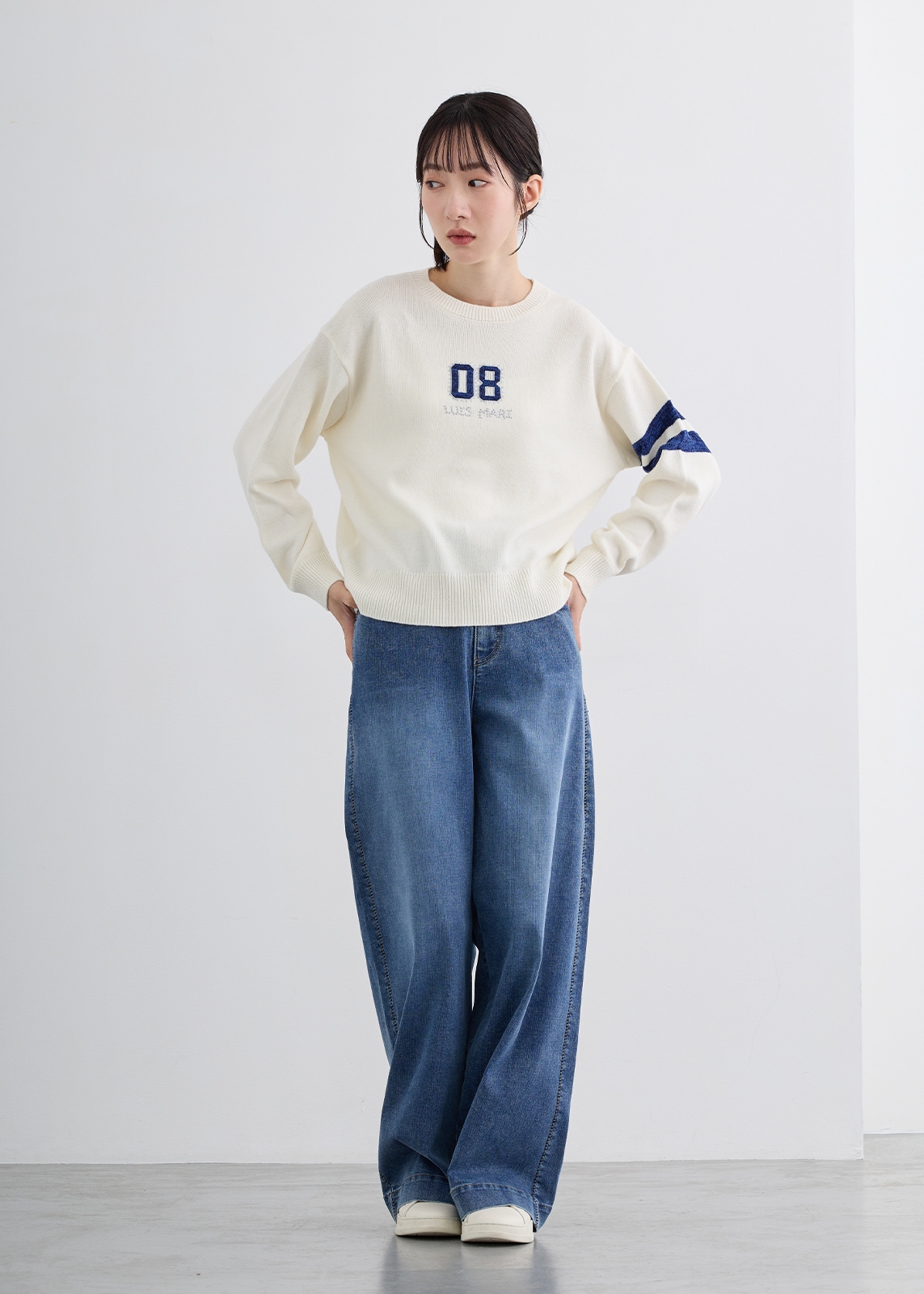 【LUISMARI】ナンバー ロゴ ニット