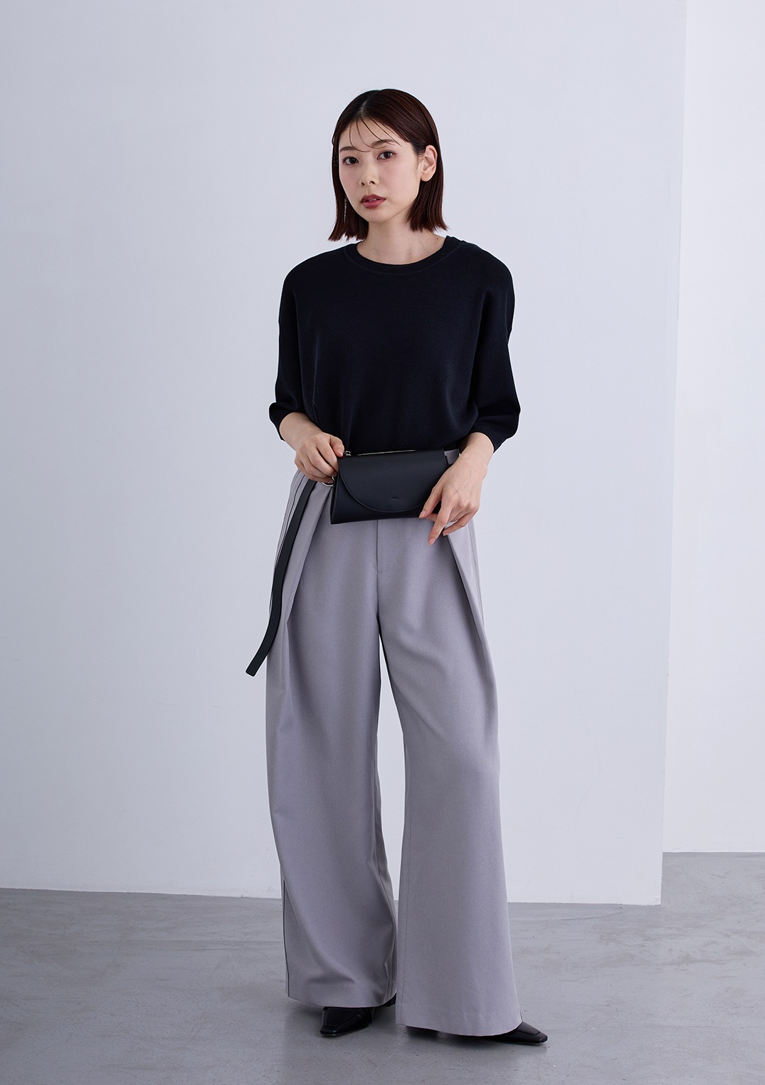 【SUMMER SALE】【story.】フラップ ボディ バッグ〈ベルト・ショートストラップ付き〉