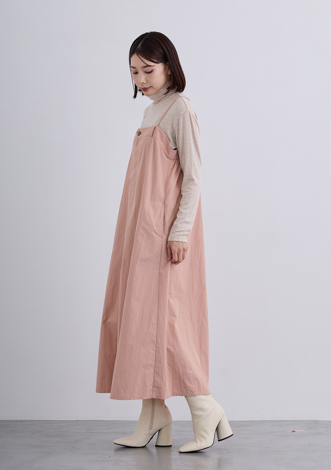 【Femicite】ワッシャータフタ ジャンバー ドレス