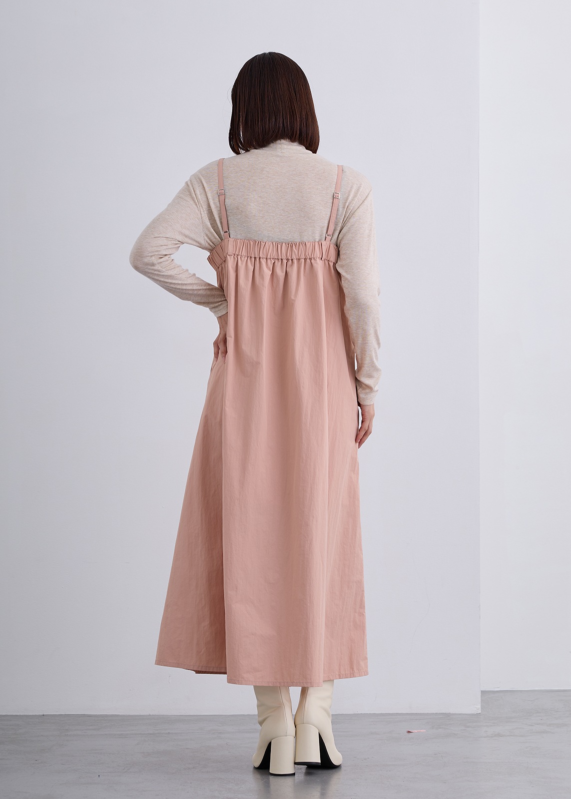 【Femicite】ワッシャータフタ ジャンバー ドレス