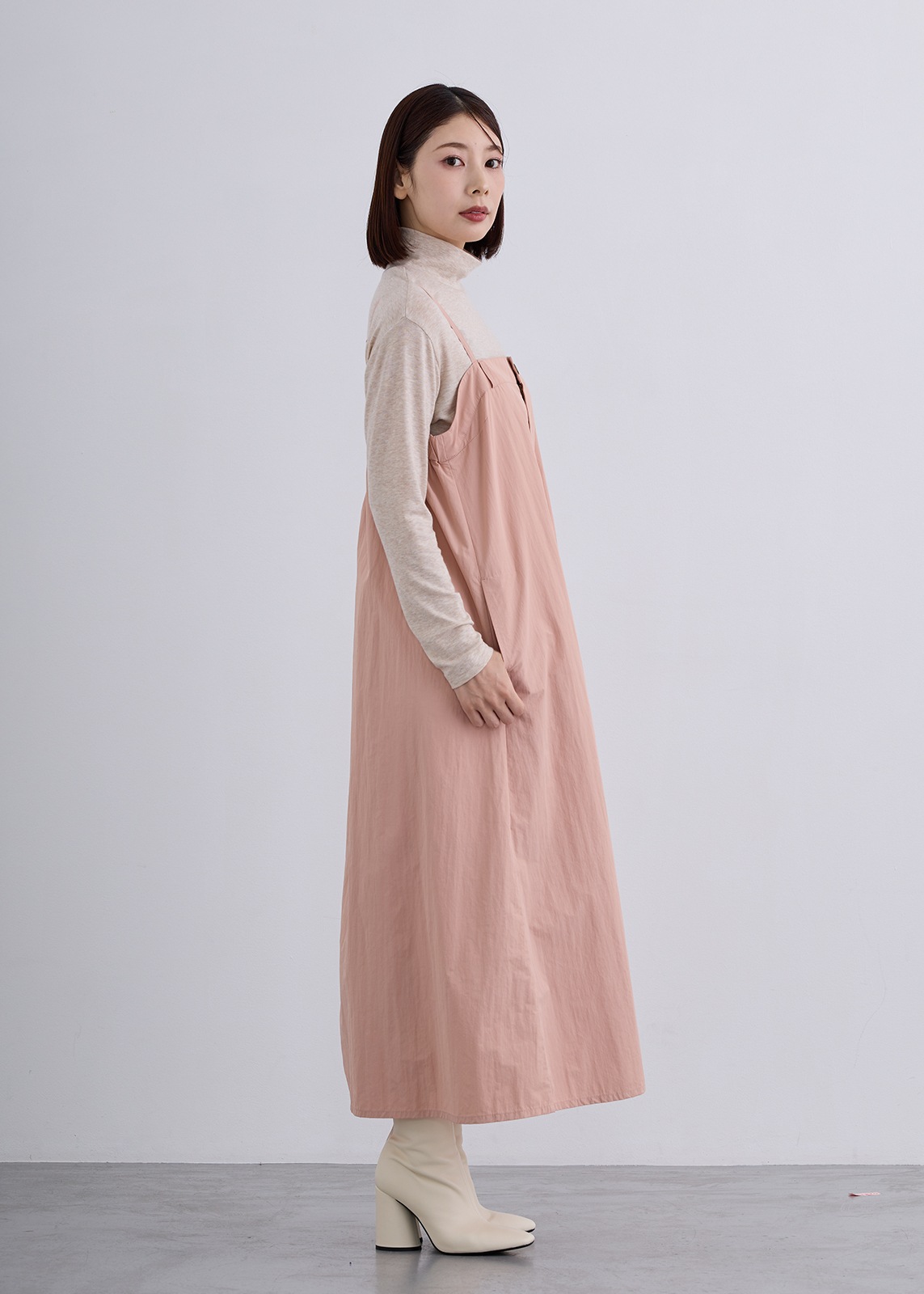 【Femicite】ワッシャータフタ ジャンバー ドレス